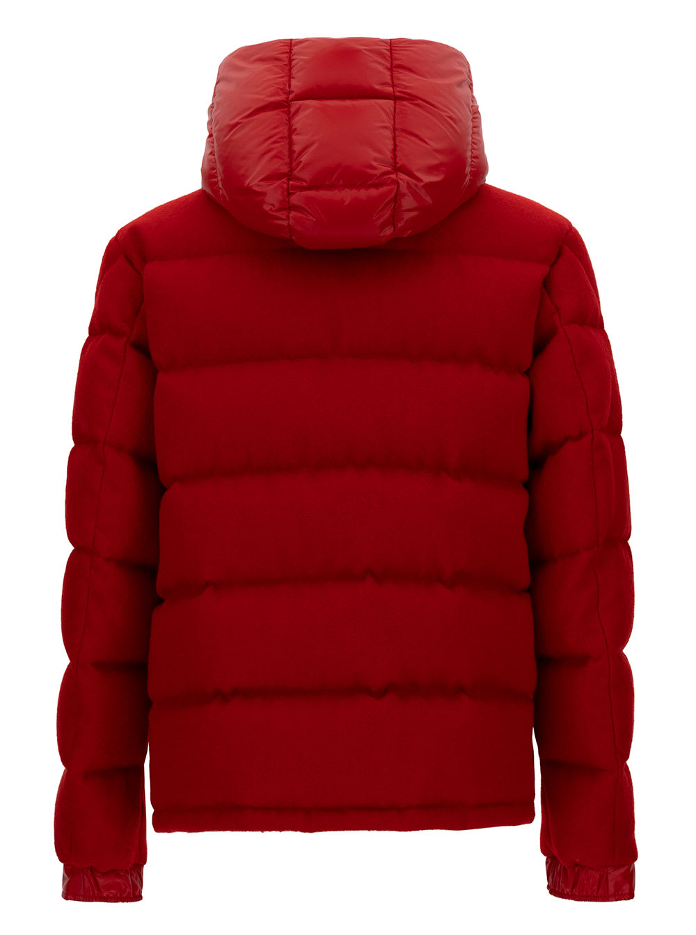 Shop Moncler Winnipeg Red Down Jacket With Logo Patch In Polyamide Man