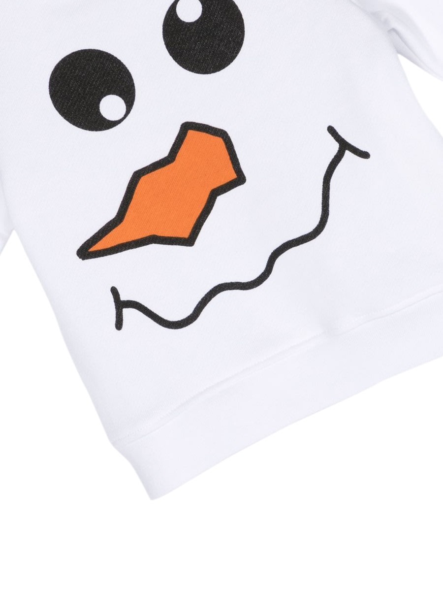 Stella Mccartney White Sweatshirt For Baby Boy With Snowman In White