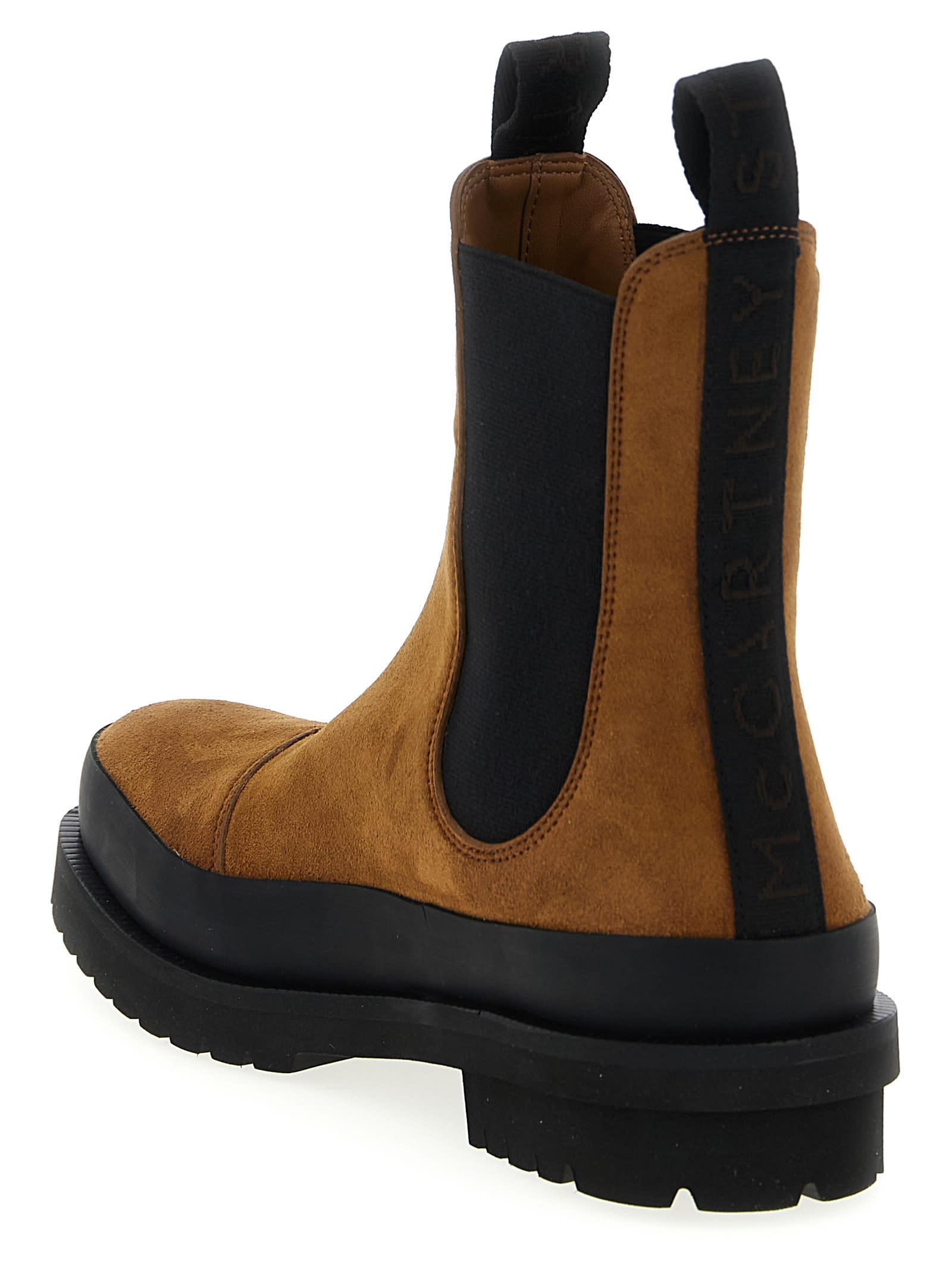 Stella Mccartney Ankle Boots With Elastic Side Panels In Brown