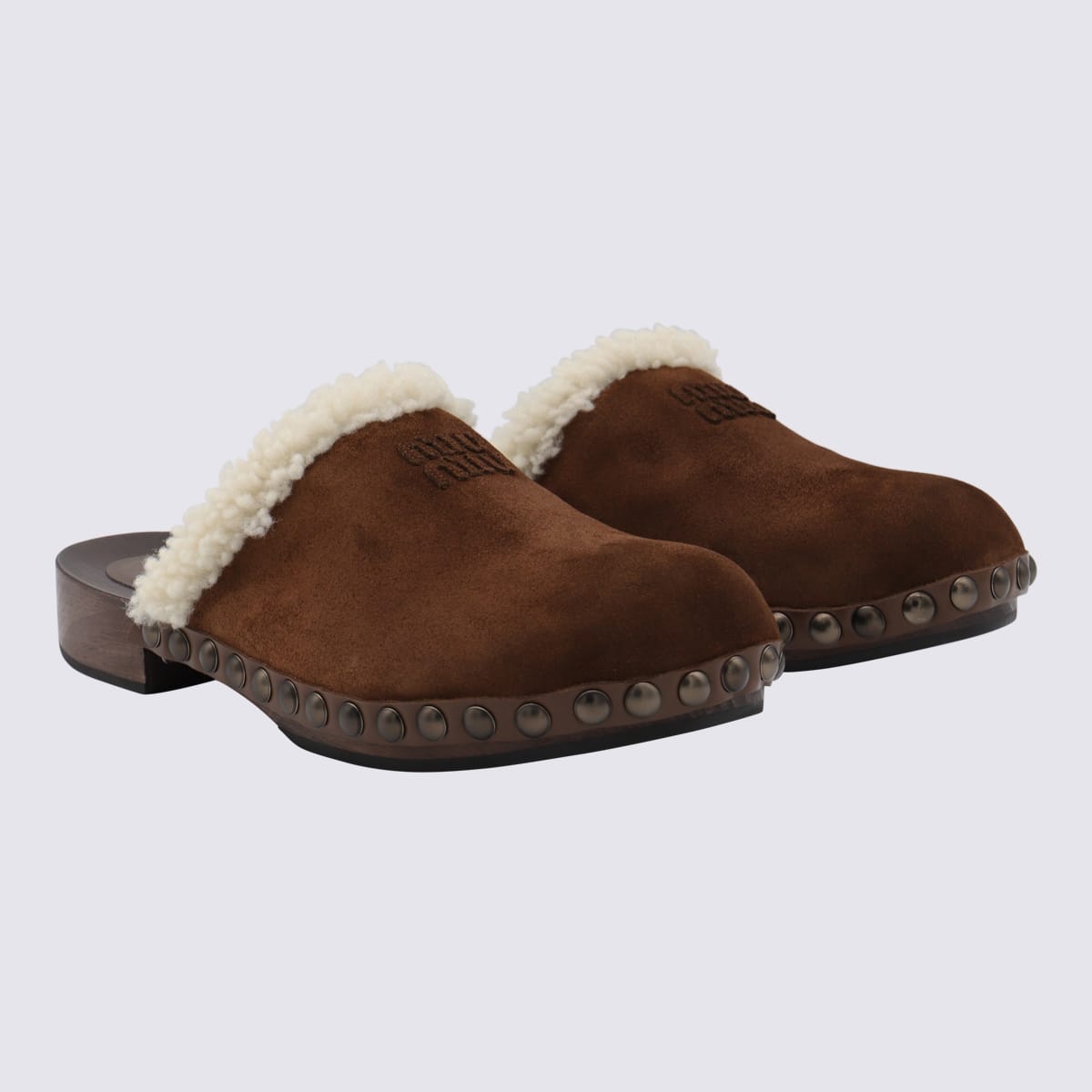 Miu Miu Camel Sandals In Brown