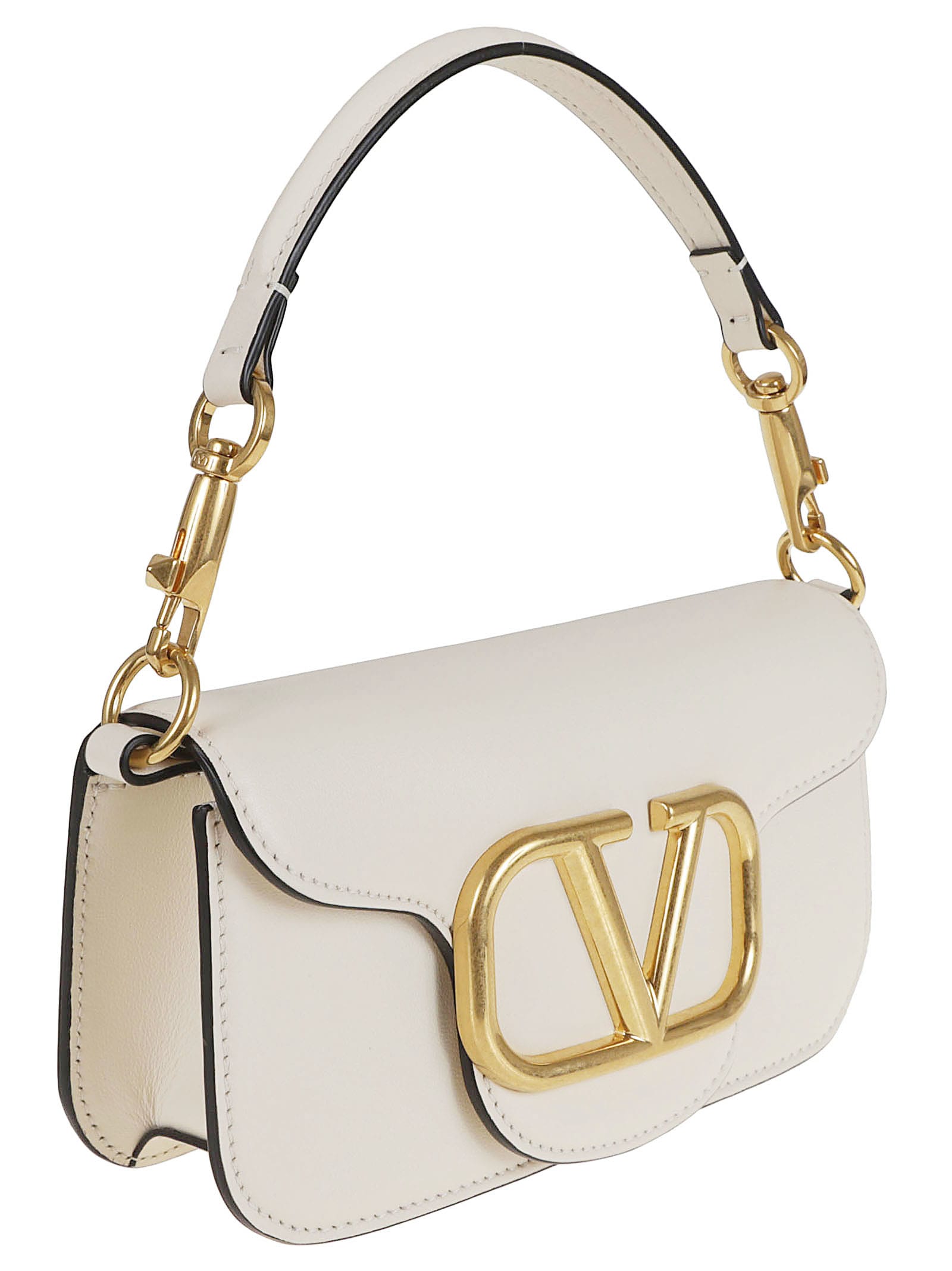 Shop Valentino Small Shoulder Bag Loco` In Light Ivory