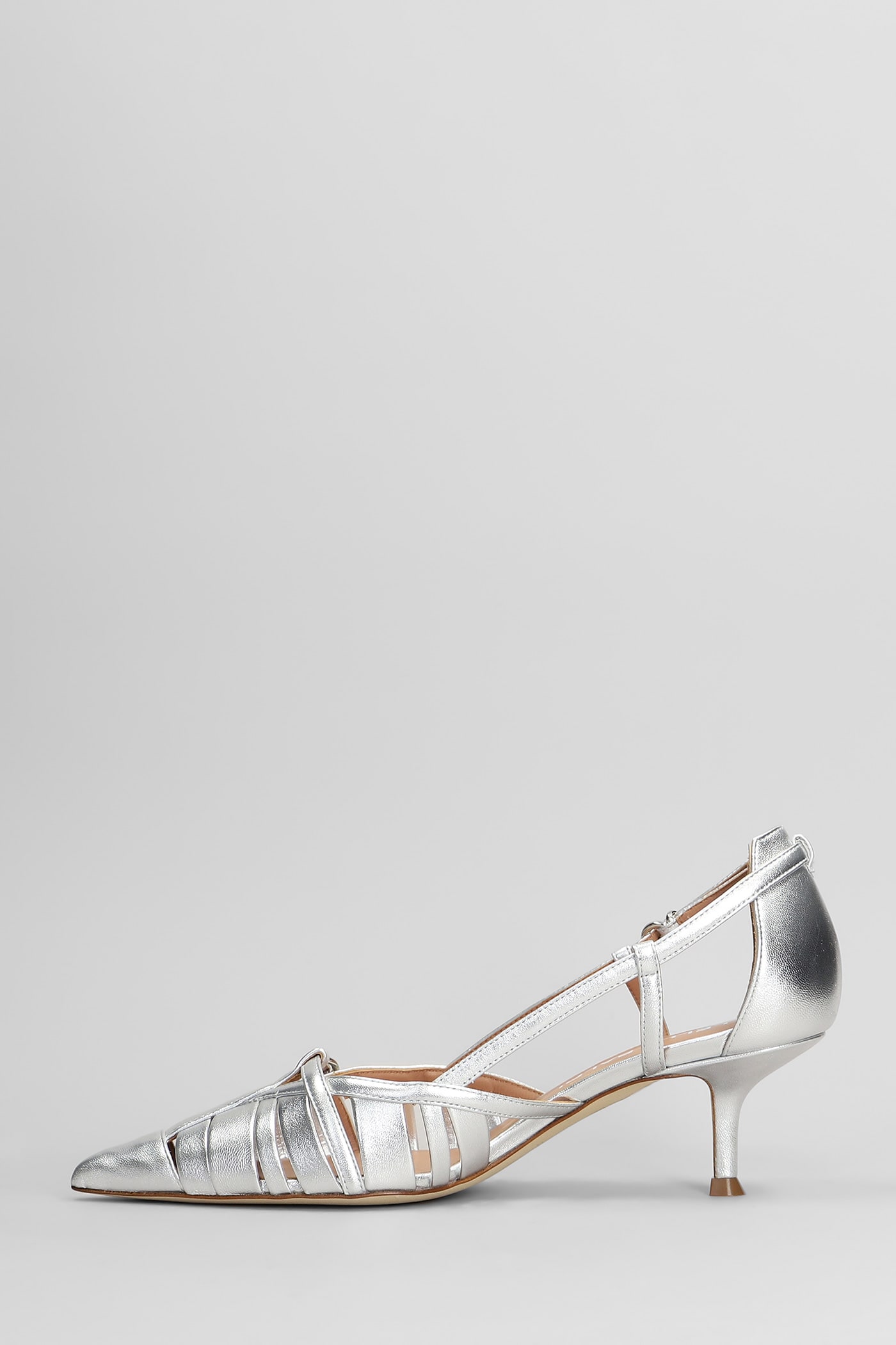 Shop Lella Baldi Pumps In Silver Leather