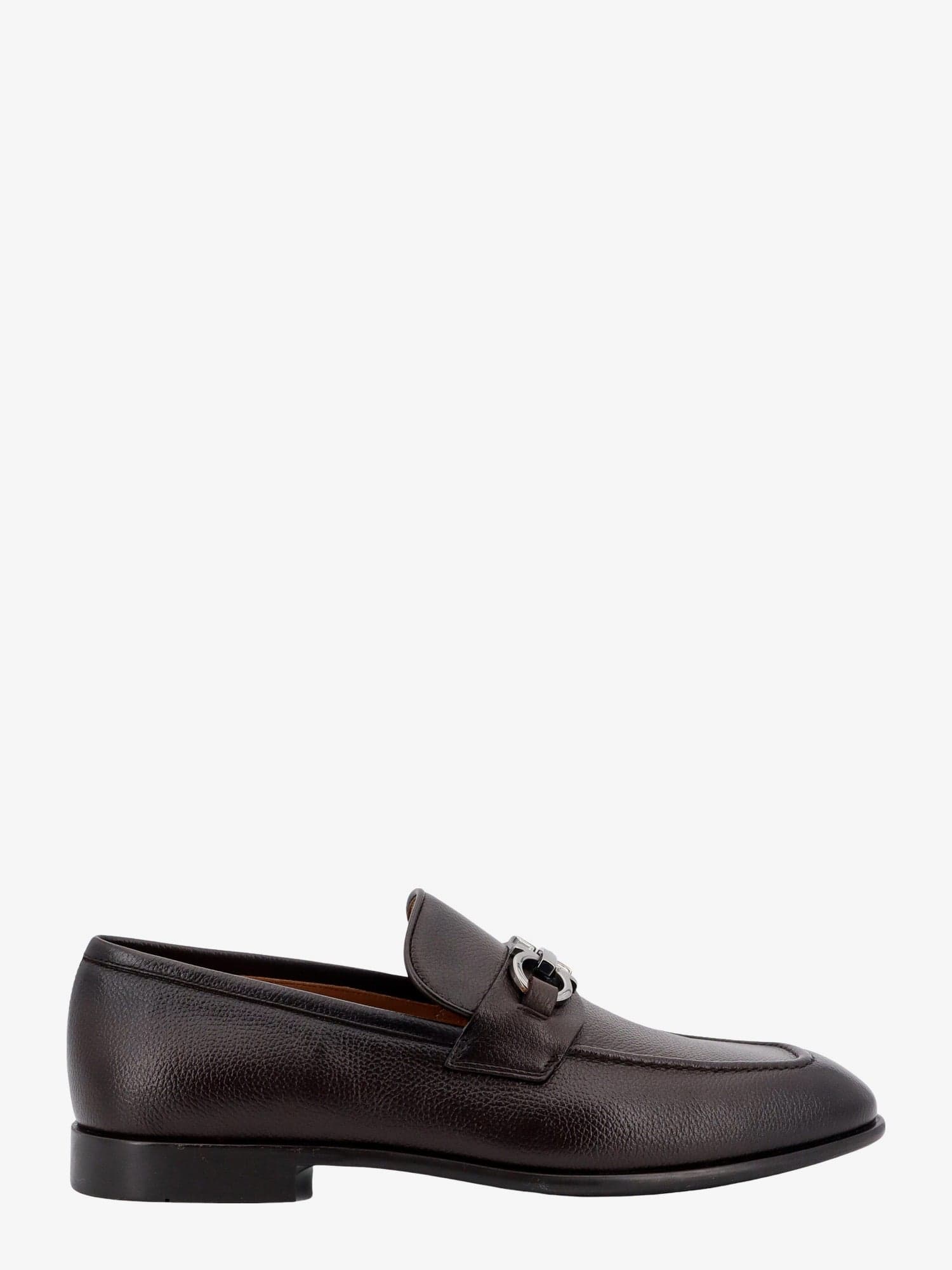 Ferragamo Foster Gancini Loafers In Hammered Leather In Brown