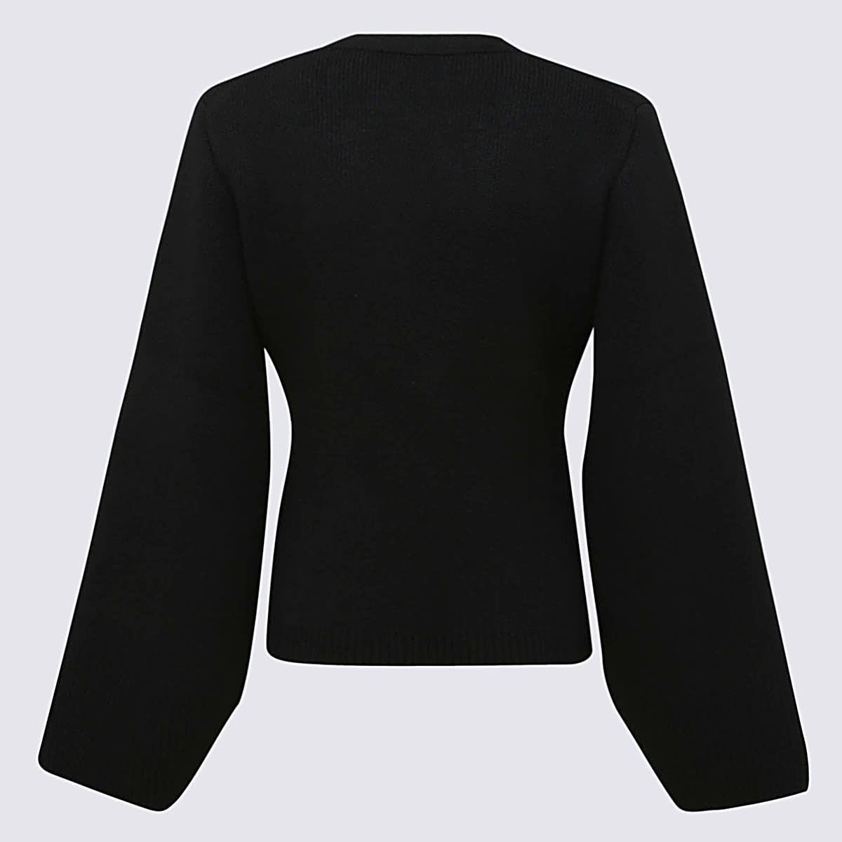 KHAITE BLACK CACHEMERE SCARLET CARDIGAN