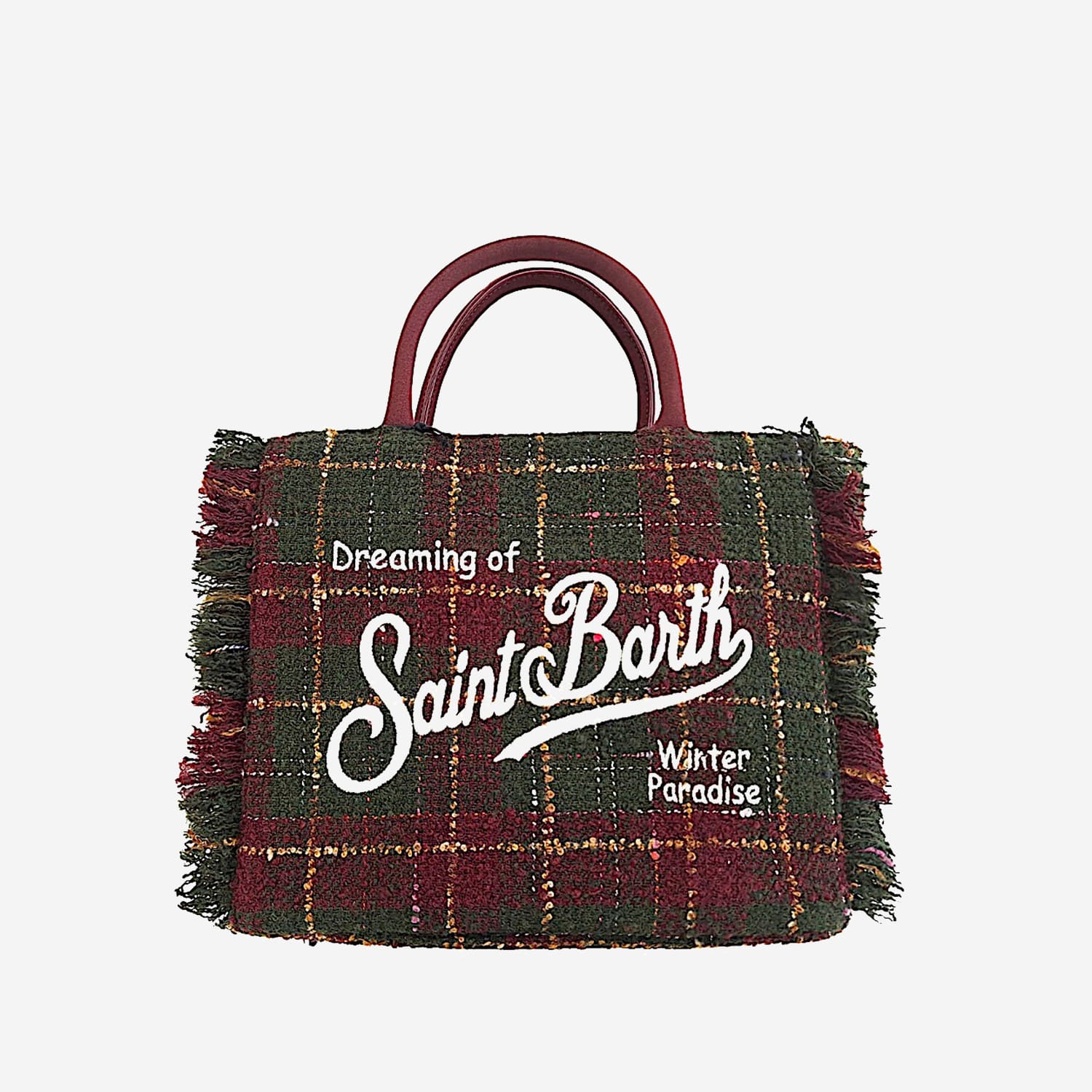 Mc2 Saint Barth Colette Bag In Checked Wool Blend In Multi