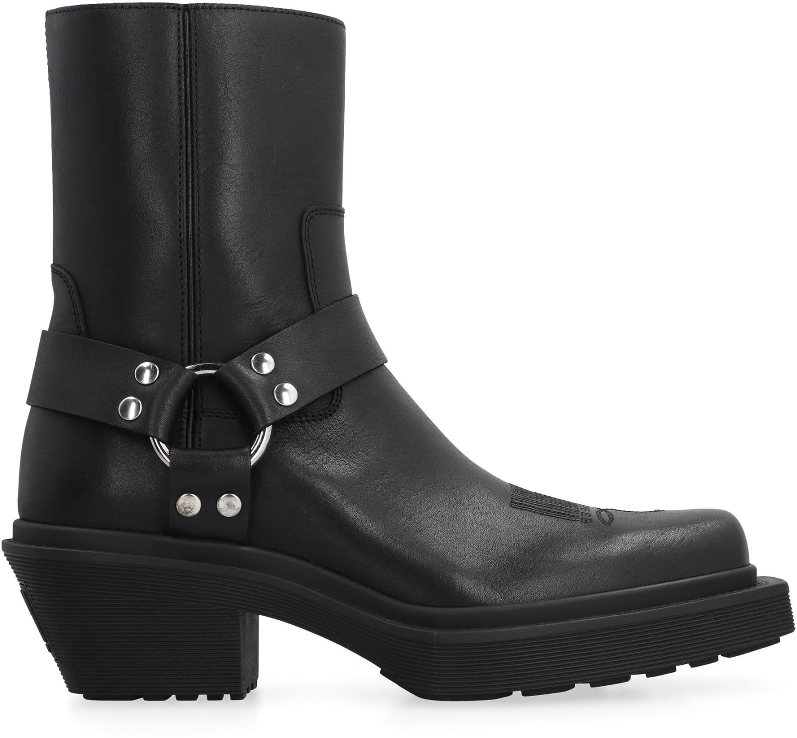 Shop Vetements Leather Cowboy Boots In Black