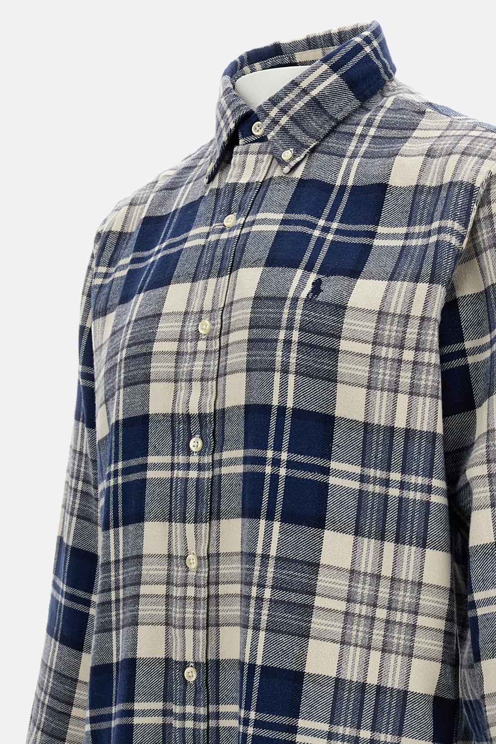 Polo Ralph Lauren Checked Button In Blue