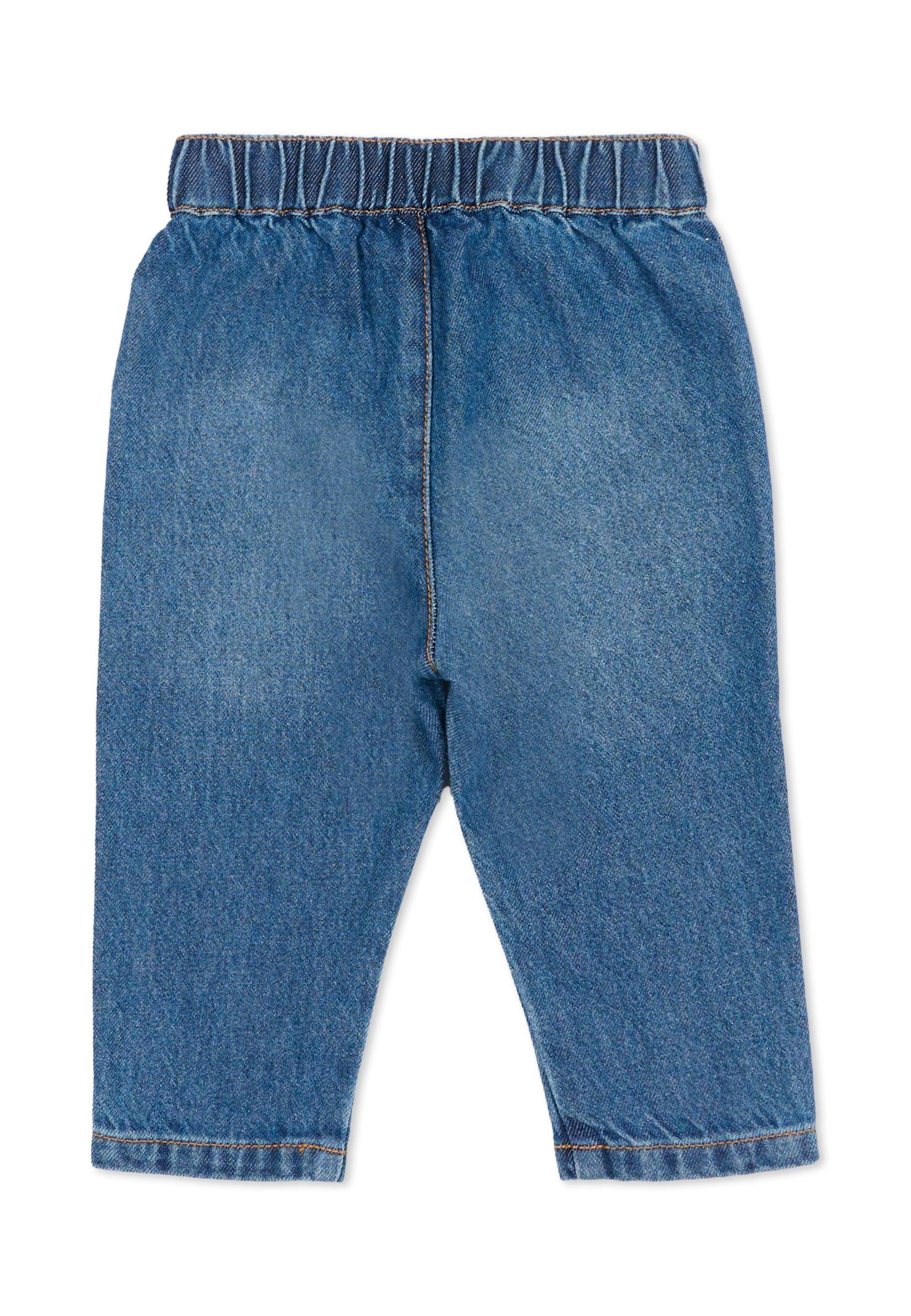 Moschino Denim Jeans For Babykids With Teddy Bear In Blue