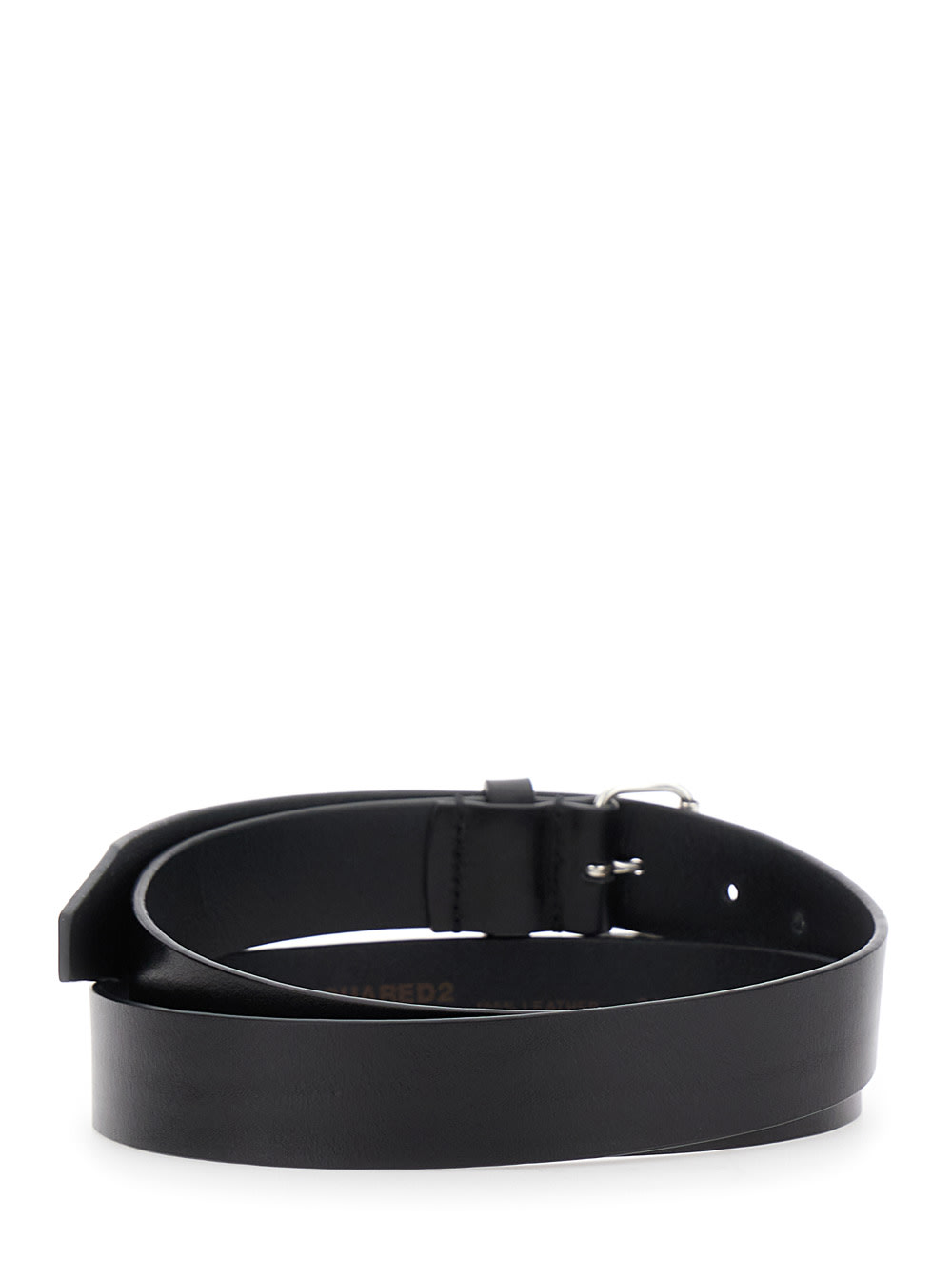 Dsquared2 D2 X Magliano Black Belt With Front Buckle Closure In Leather Man In Black