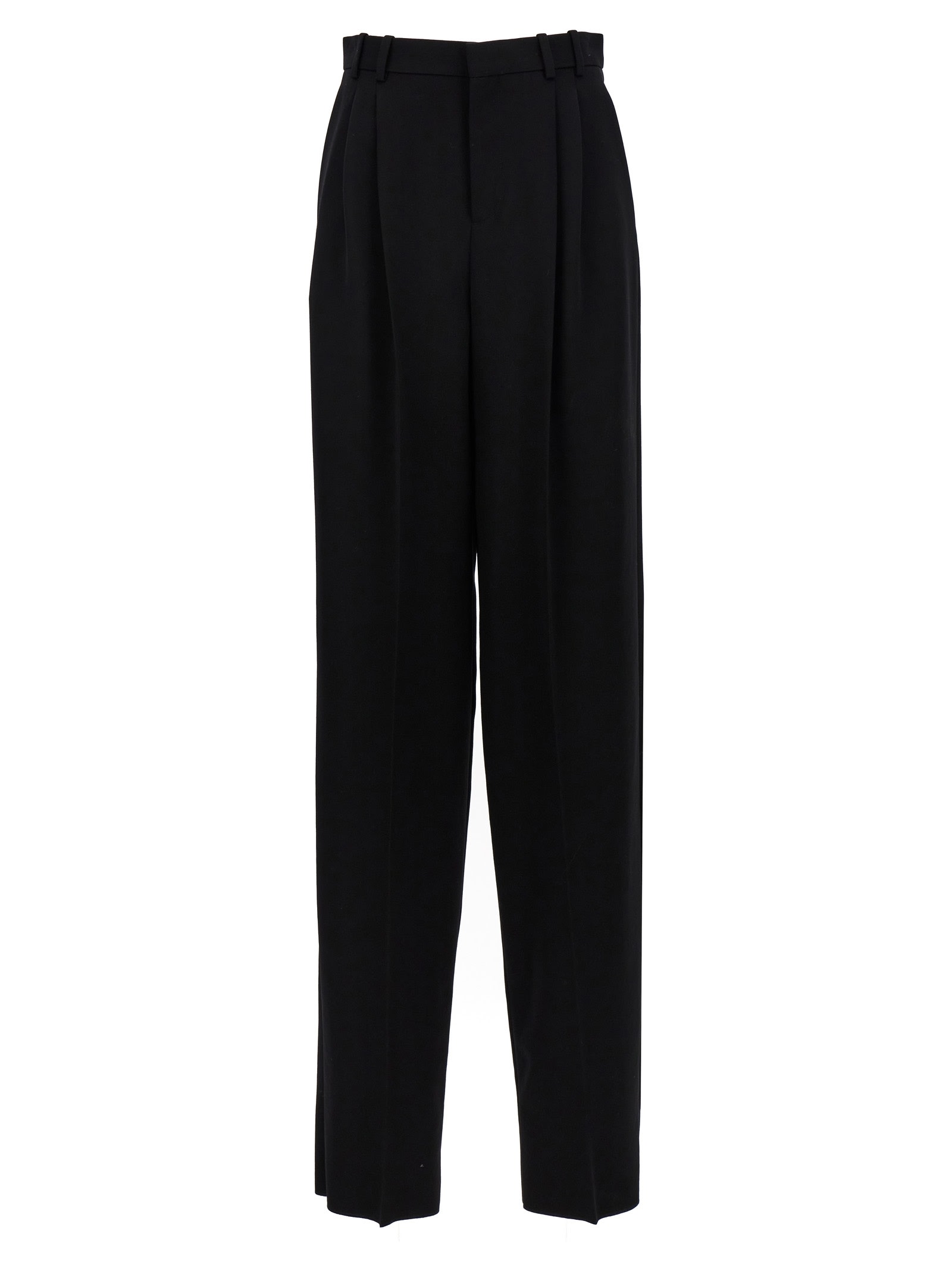 Shop Saint Laurent Grain De Poudre Pants In Nero