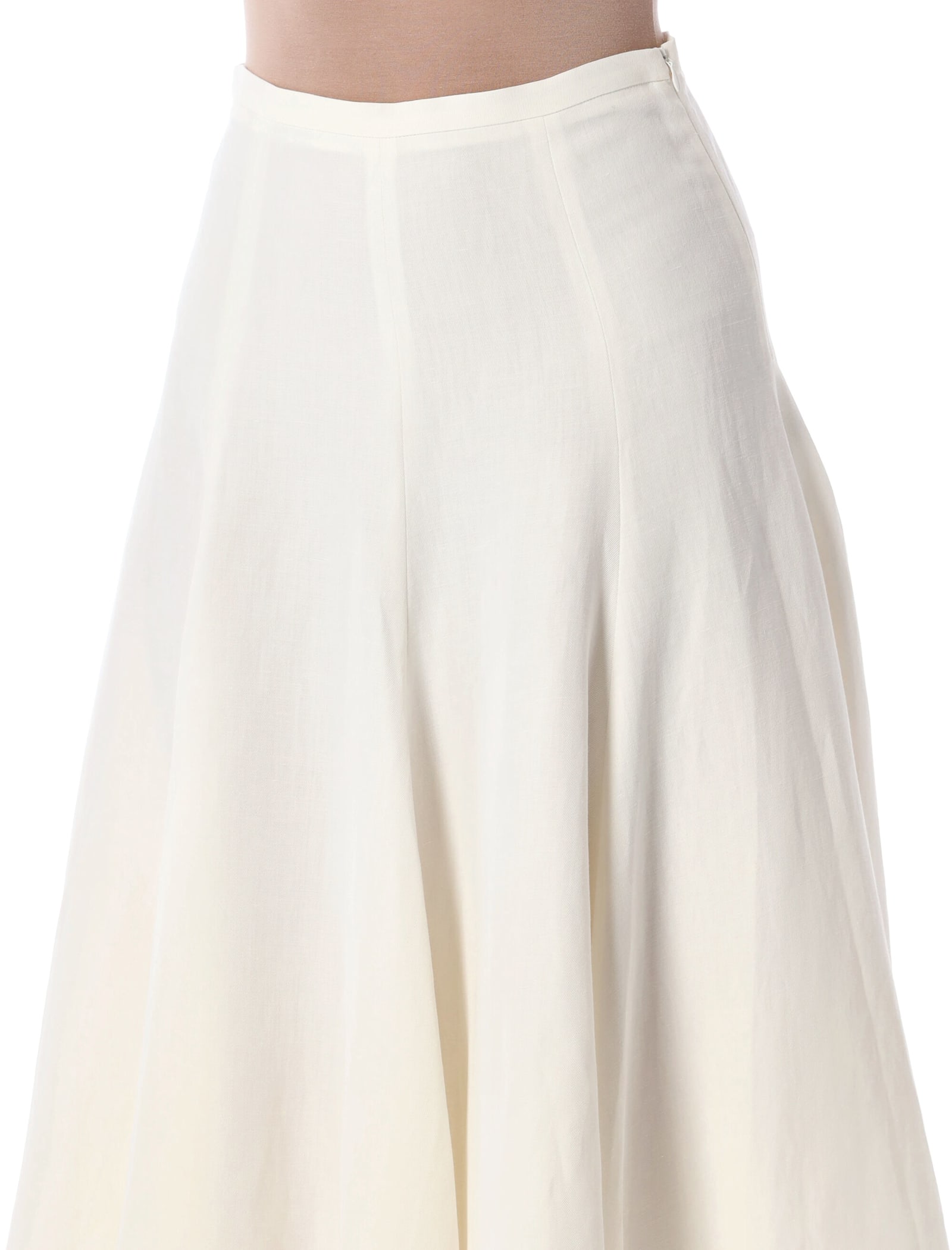 Fabiana Filippi Linen And Viscose Midi Skirt In White