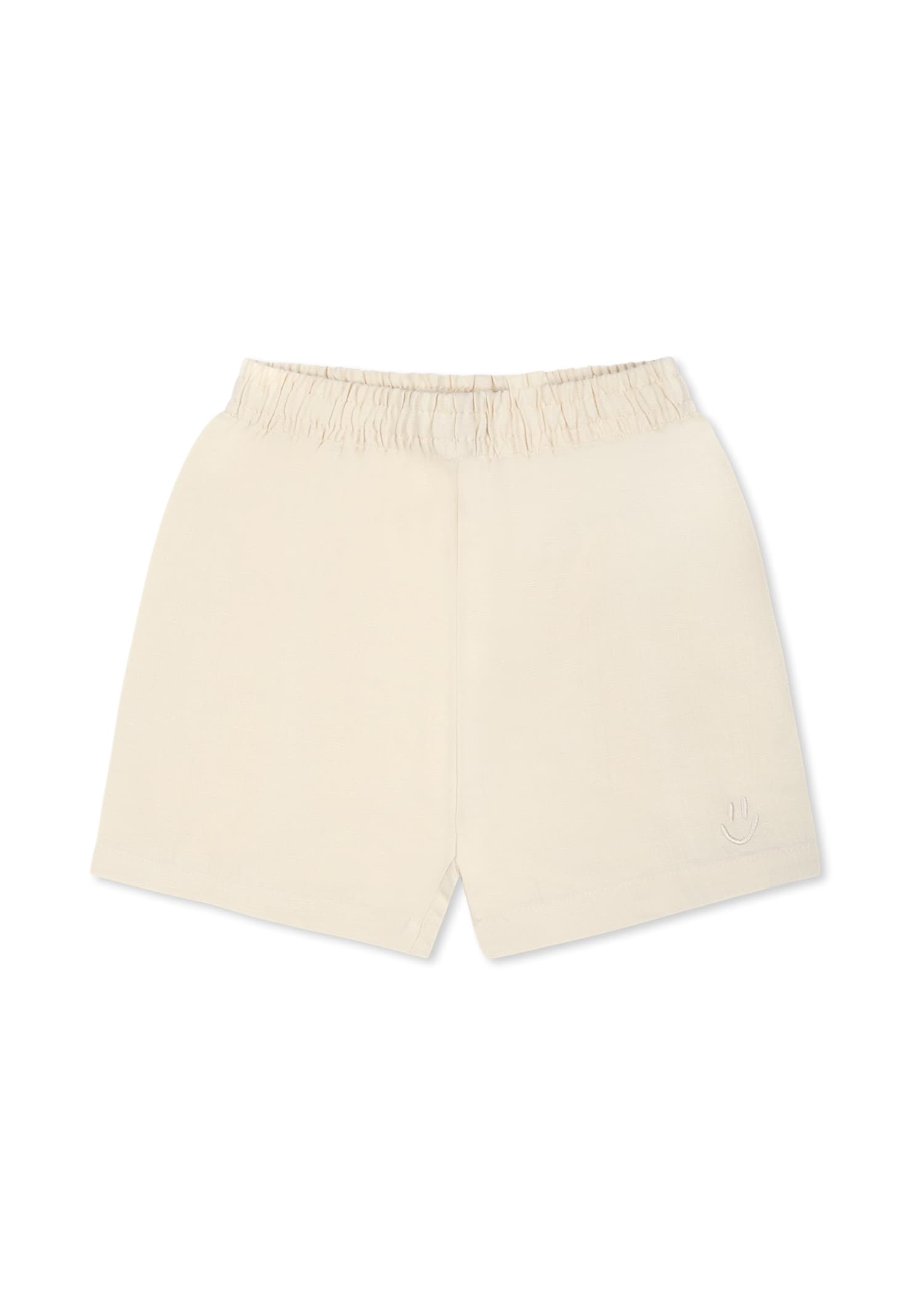 Molo Ivory Shorts For Babykids With Smiley In Ivory