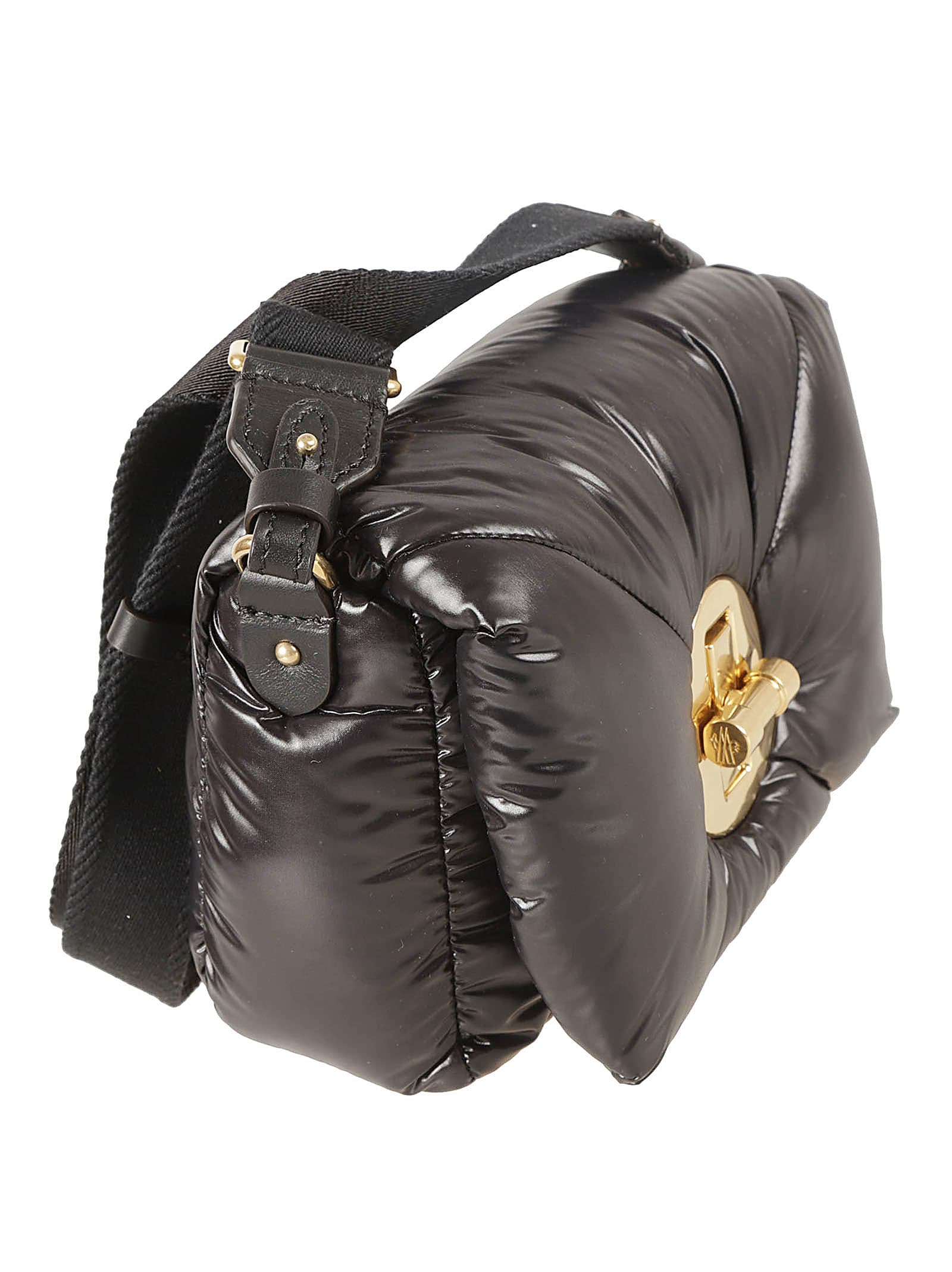Shop Moncler Mini Puf Crossbody Bag In Black