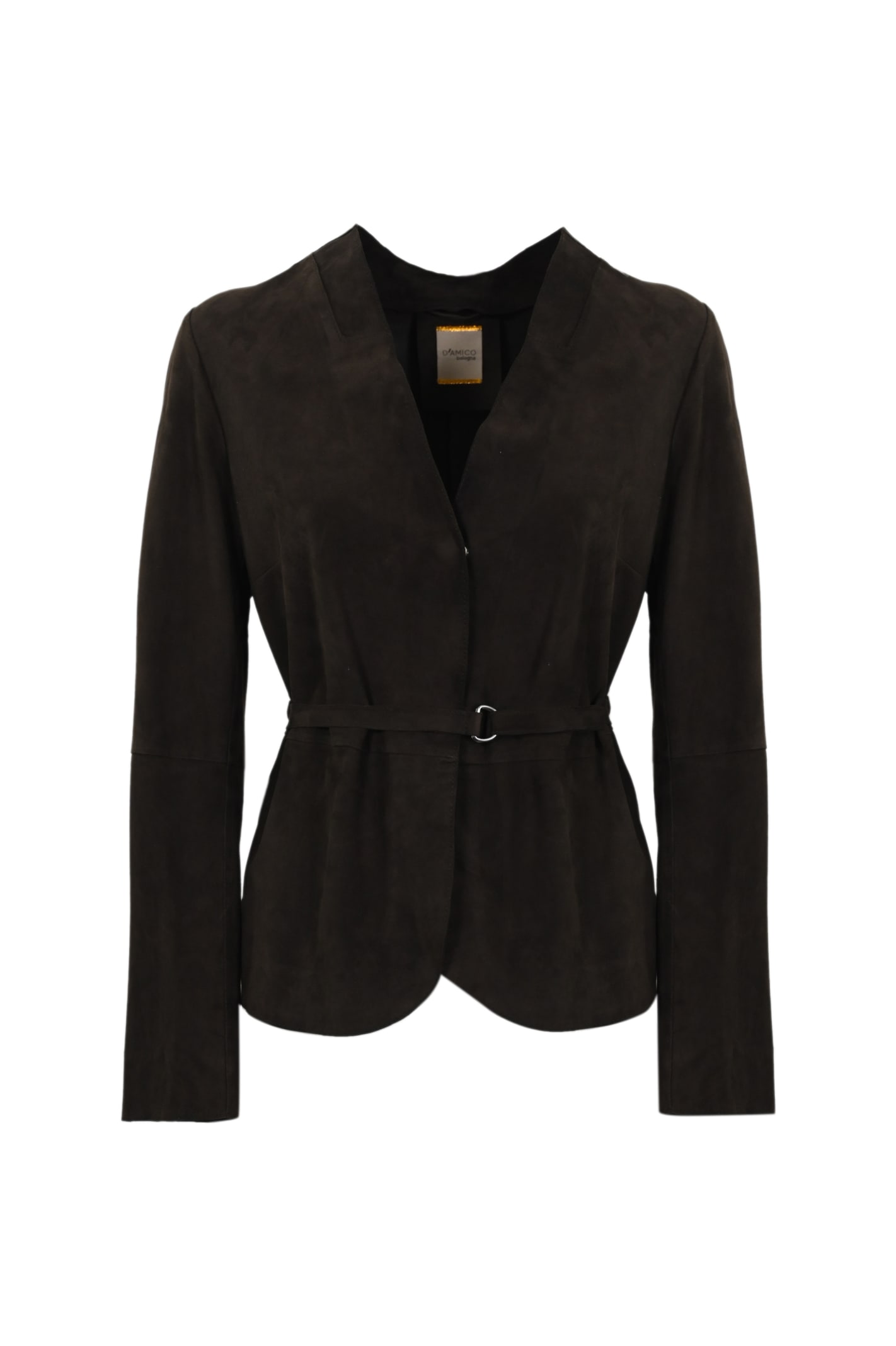 D'amico Brown Suede Jacket In Caffe