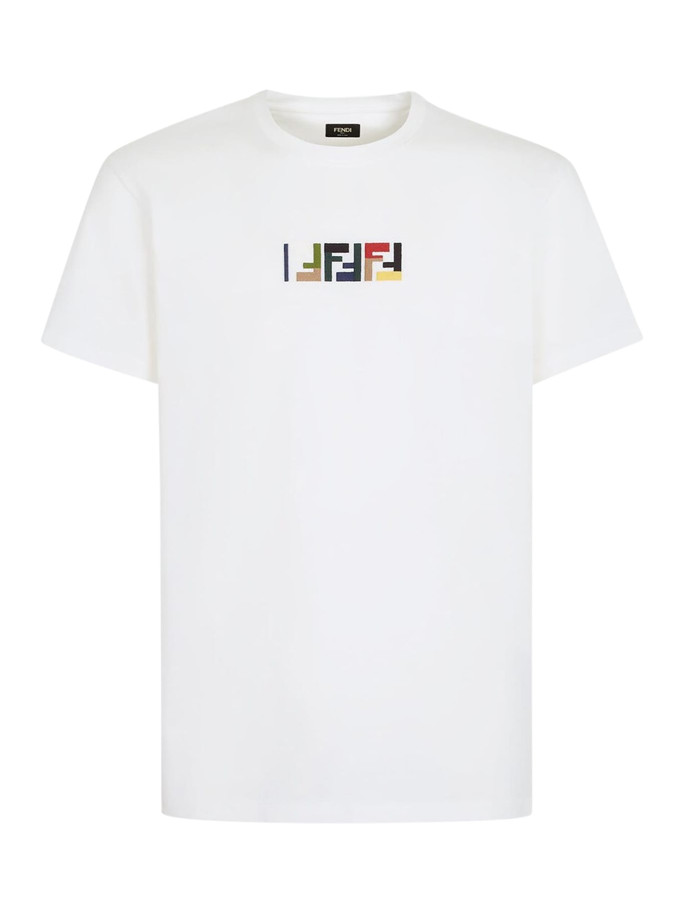 FENDI COTTON T-SHIRT WITH EMBROIDERY 