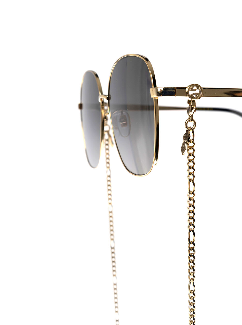 Gucci Chain Bridge Sunglasses In Metallic
