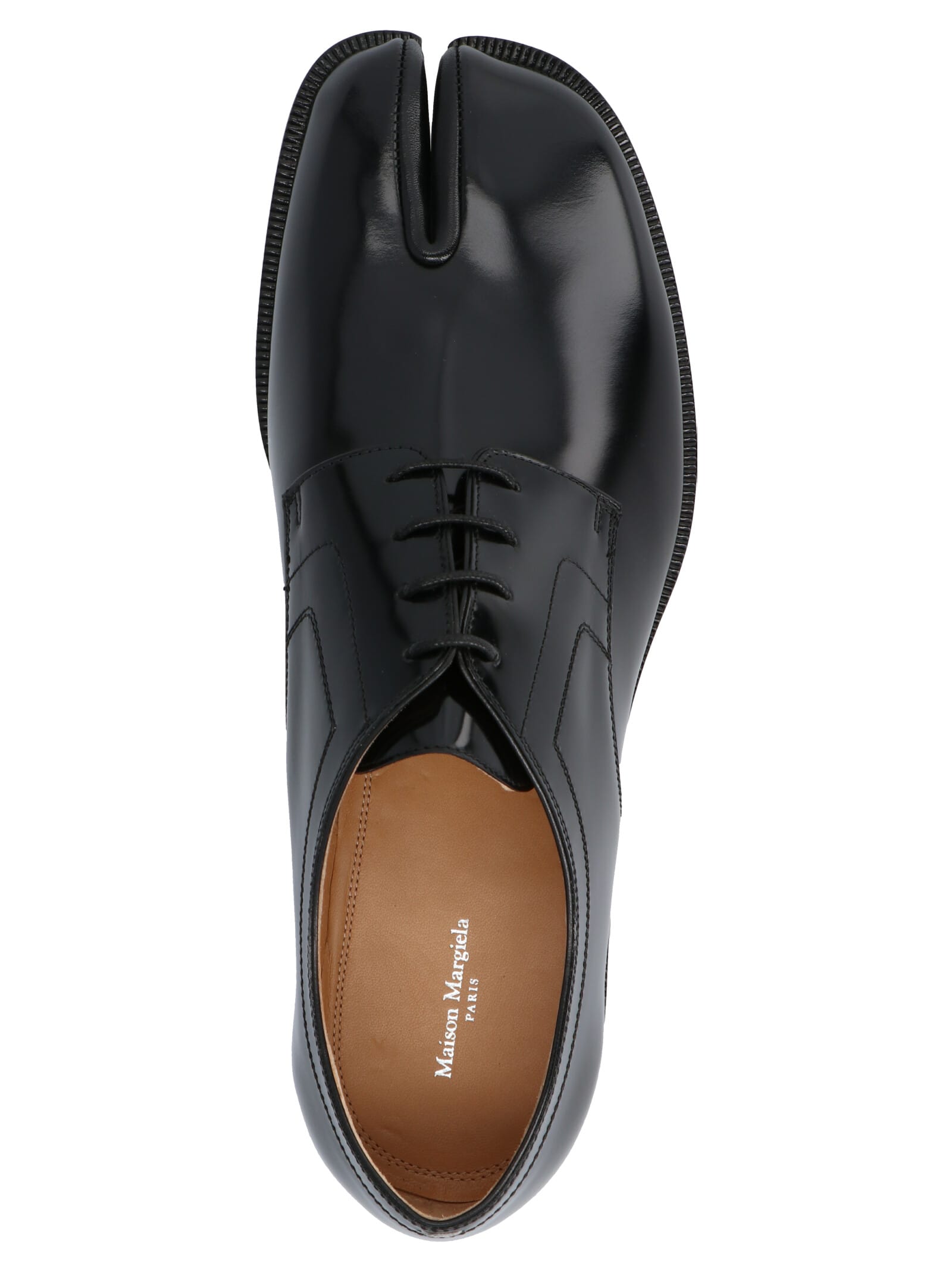 Shop Maison Margiela Tabi Lace Up Shoes In Black