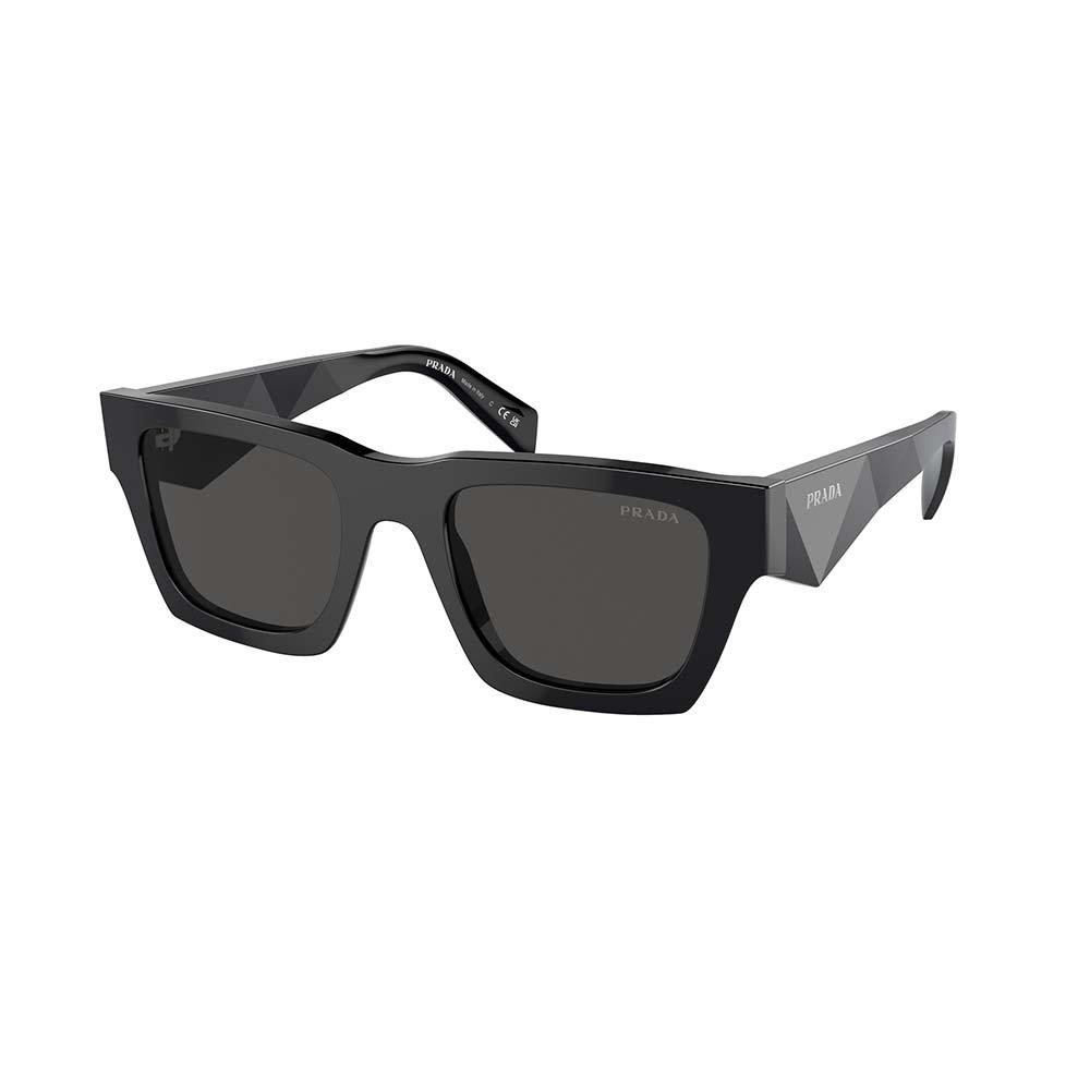 Prada Logo-arm Square-frame Sunglasses In Black