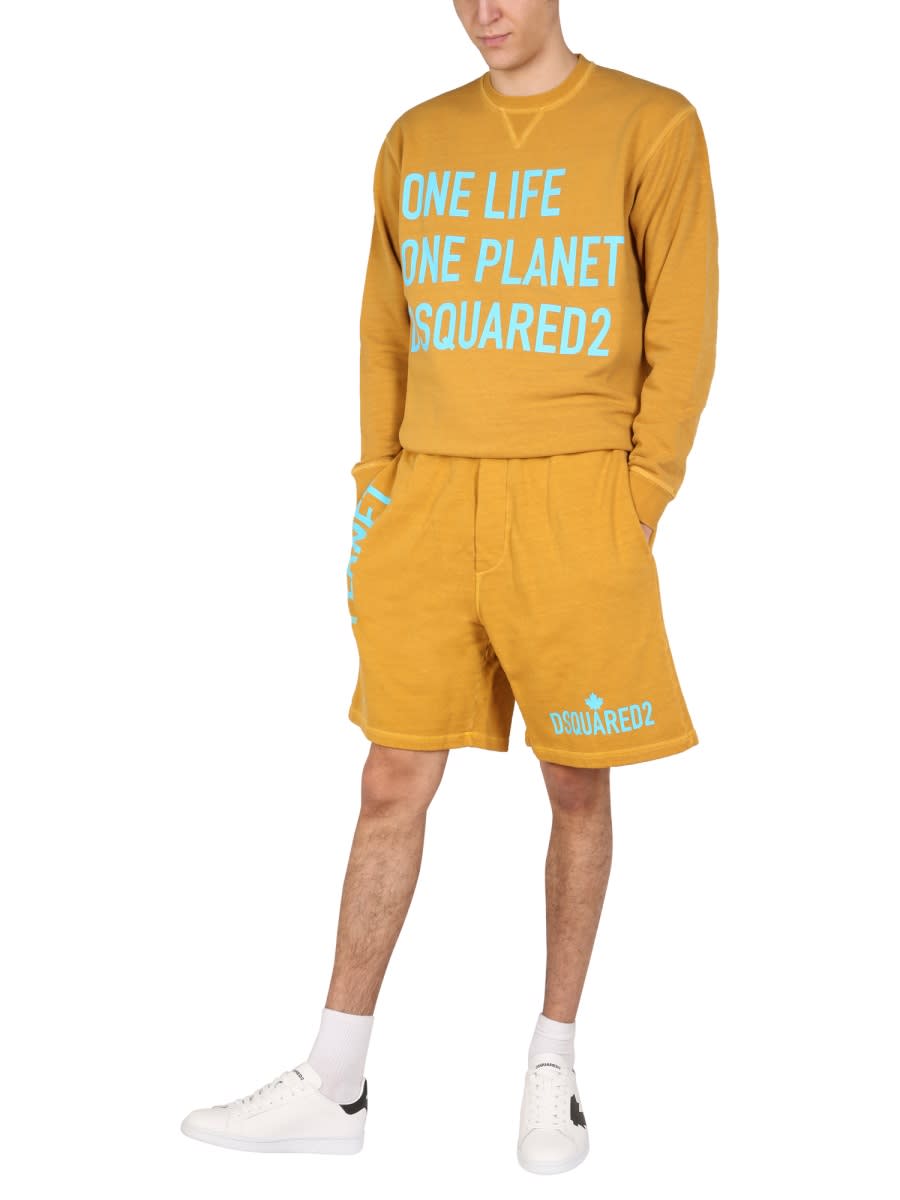 Shop Dsquared2 One Life One Planet Bermuda Shorts In Yellow