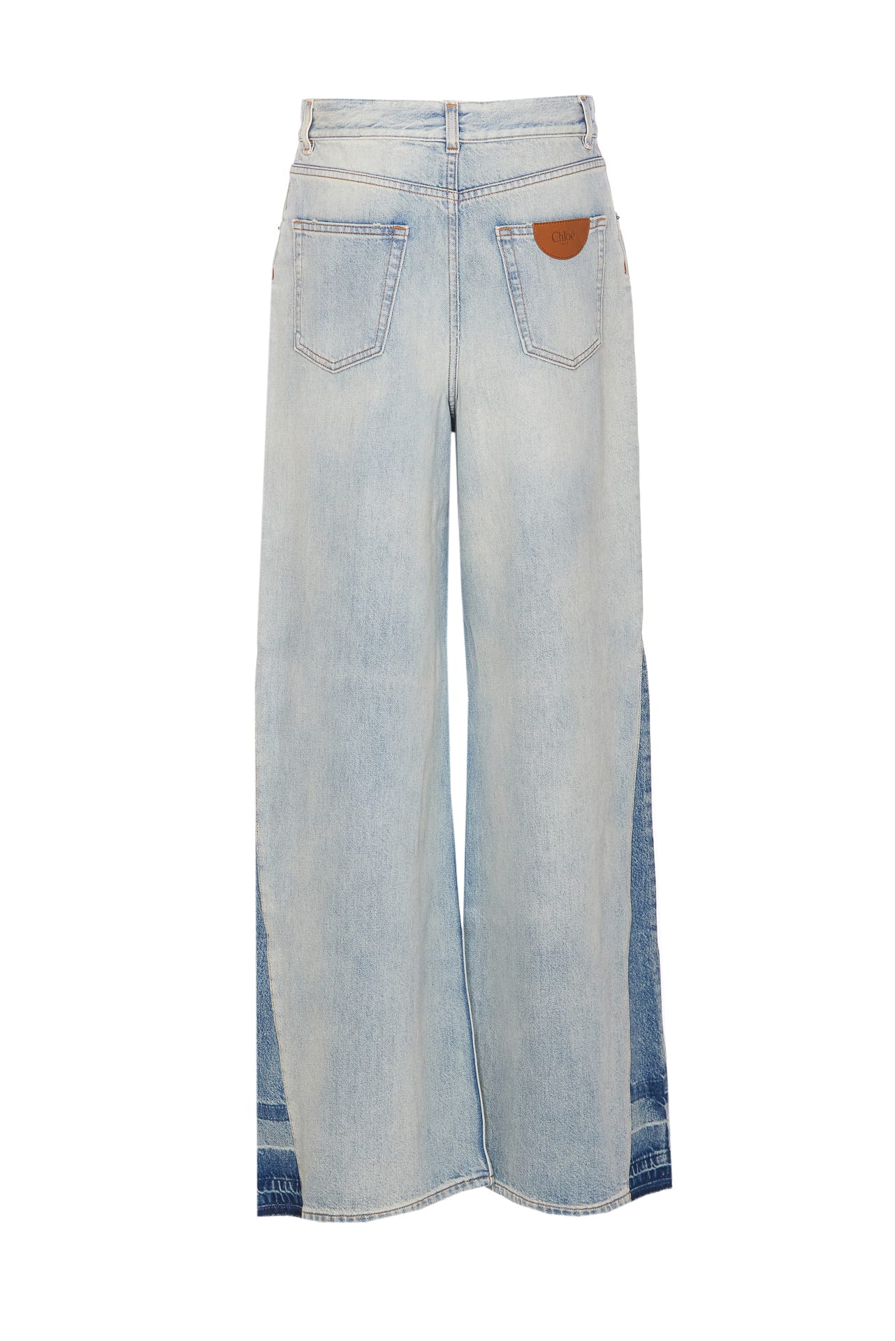 Shop Chloé Dp00 Denim Wide Jeans In Blue