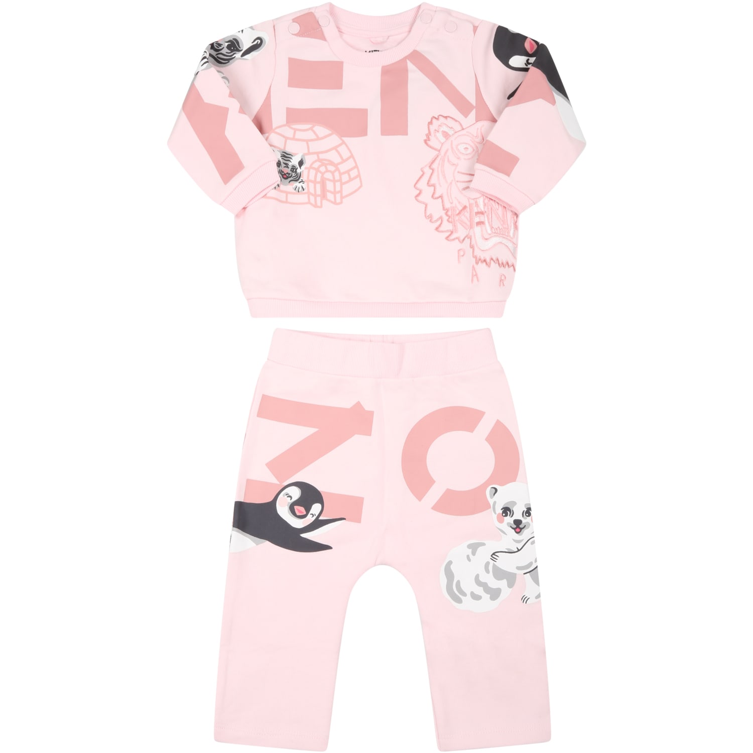 Kenzo Kids Pink Set For Baby Girl