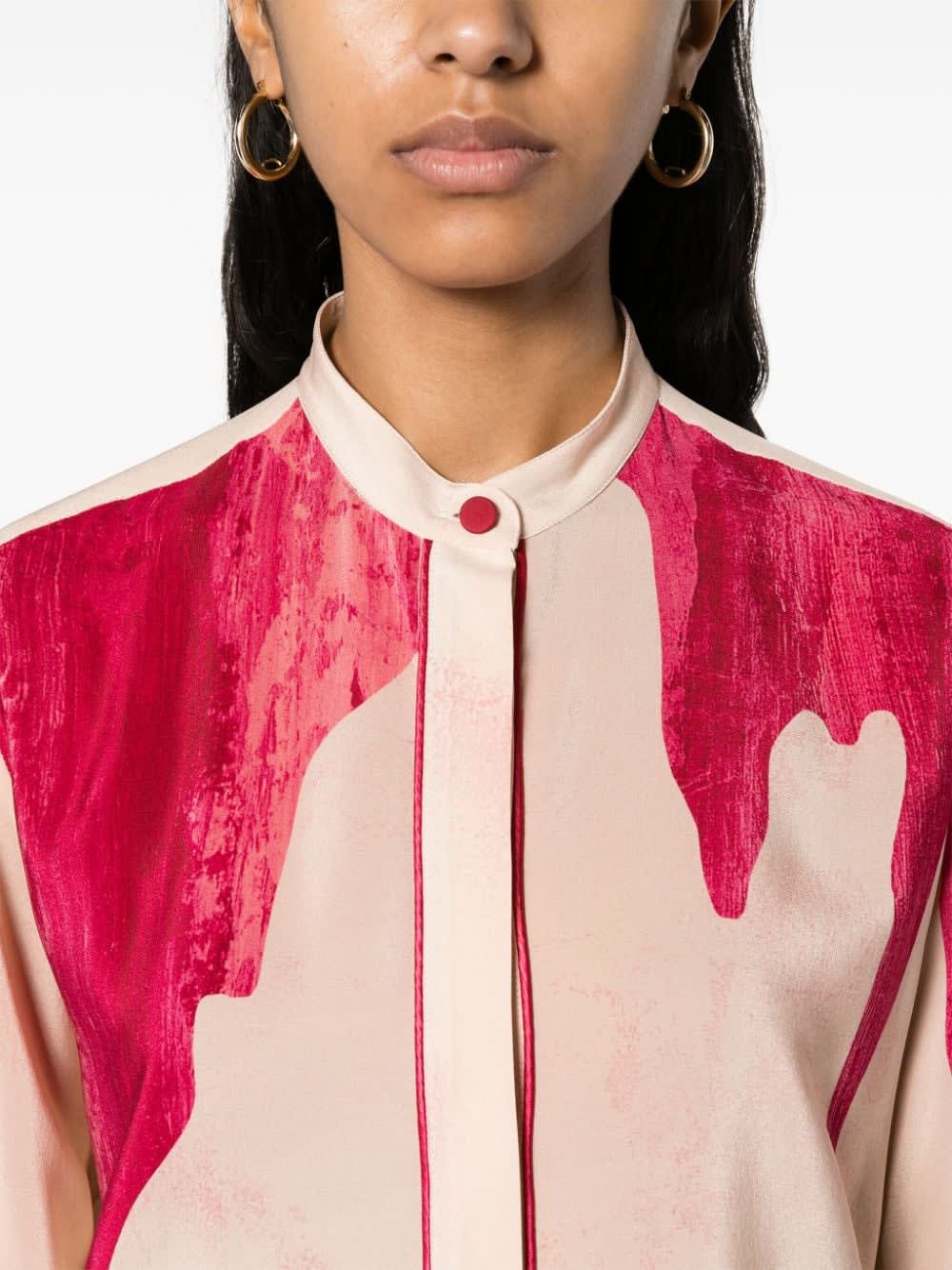 F.r.s For Restless Sleepers Printed Crepe De Chine Shirt In Pink