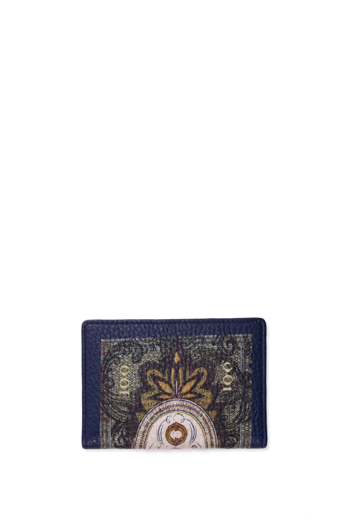 Etro Printed Leather Business Card Holder