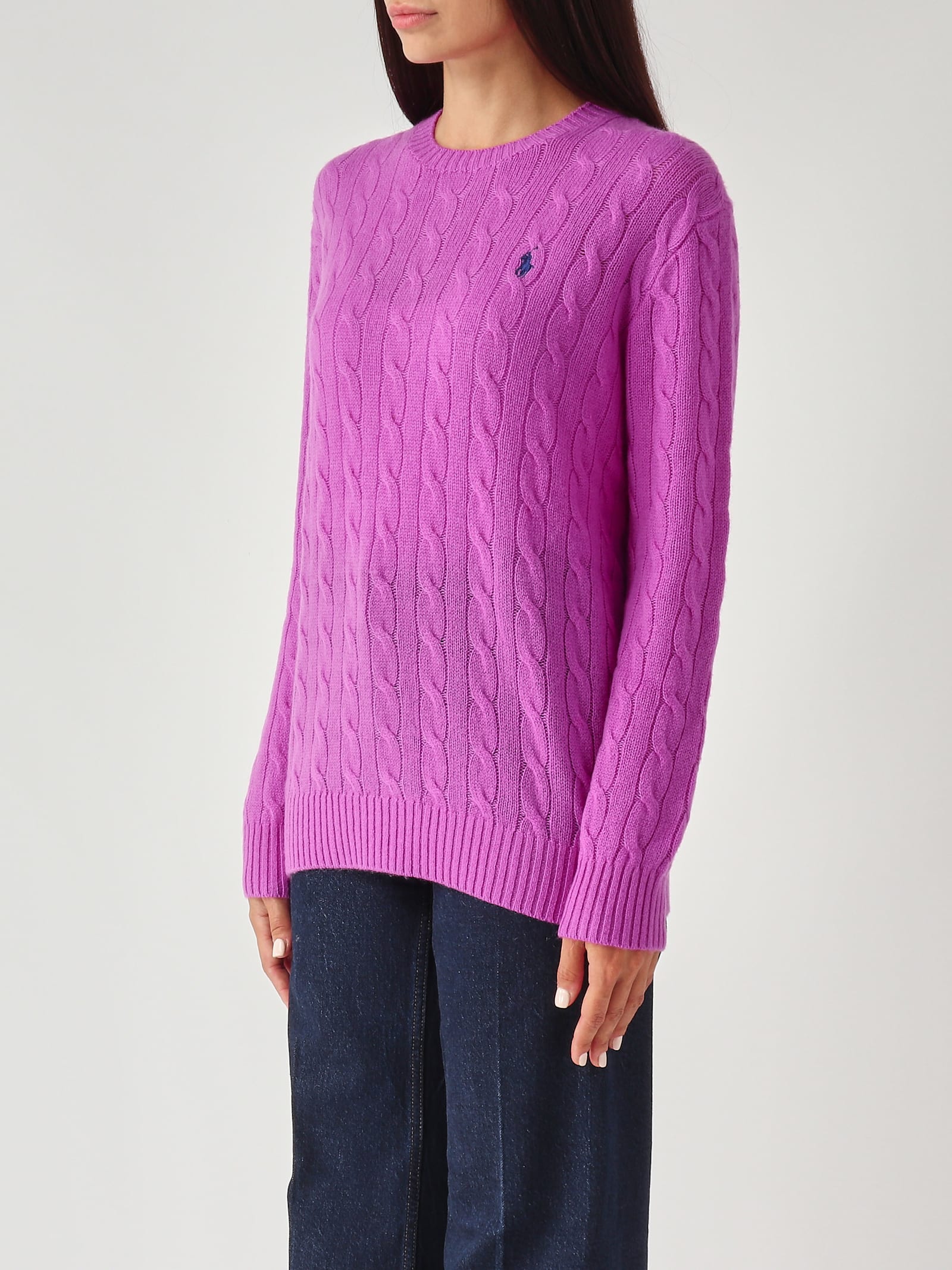 Polo Ralph Lauren Over-size Girocollo A Trecce In Lana E Cachemire Sweater