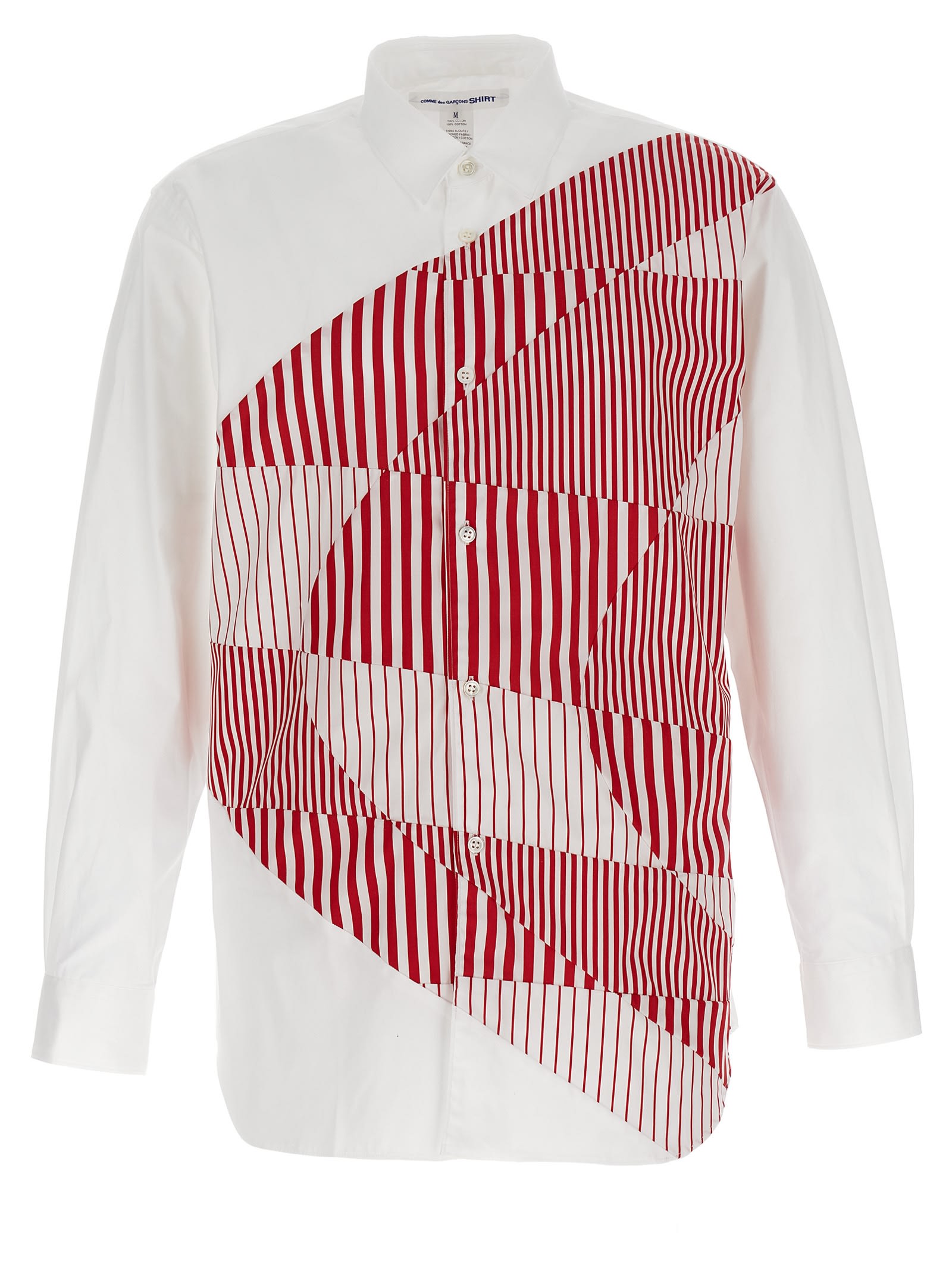 Shop Comme Des Garçons Shirt Striped Patterned Shirt In White