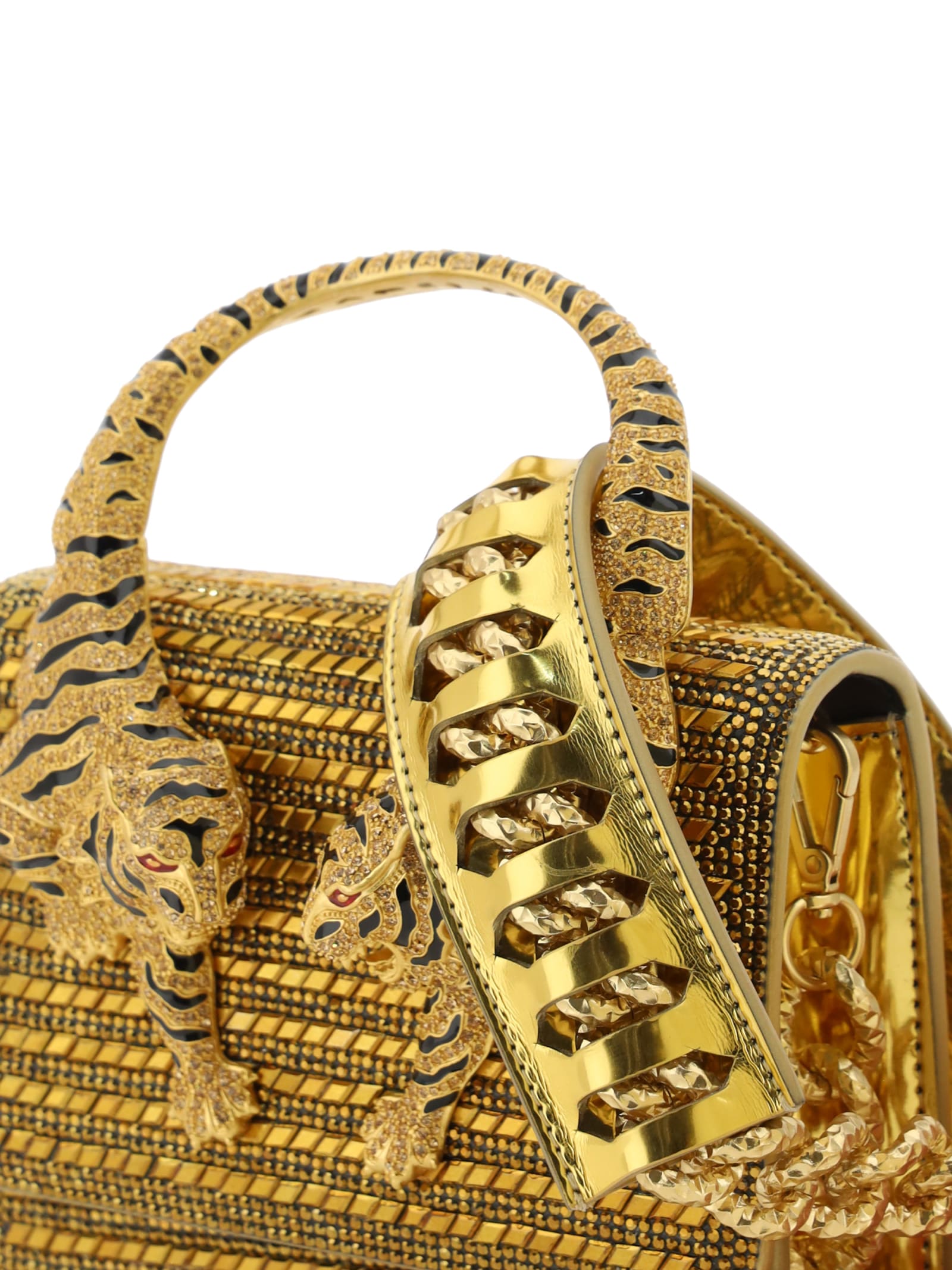 Shop Roberto Cavalli Handbag In Oro Vecchio