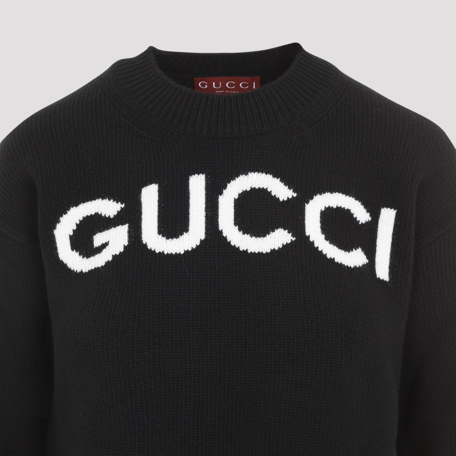 Shop Gucci Sweater In Black Ivory