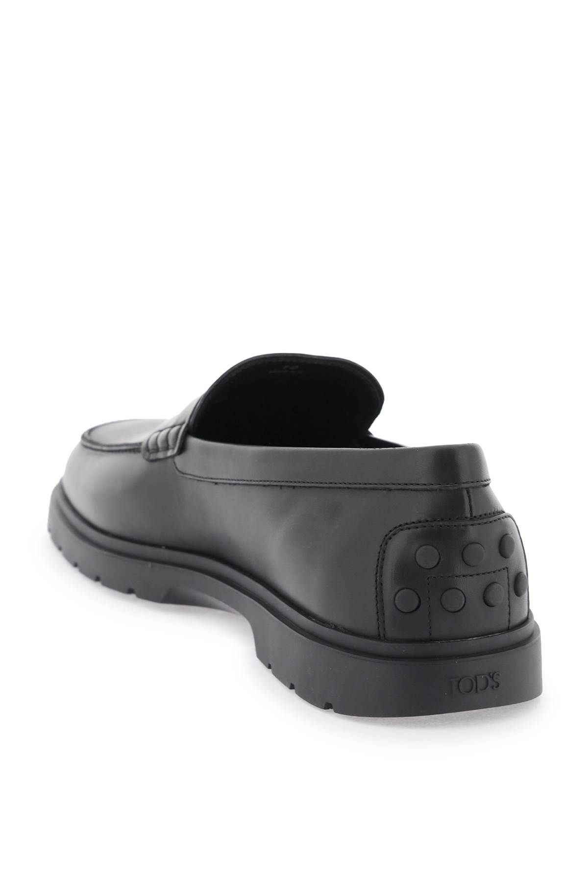 Shop Tod's Leather Loafers In Black