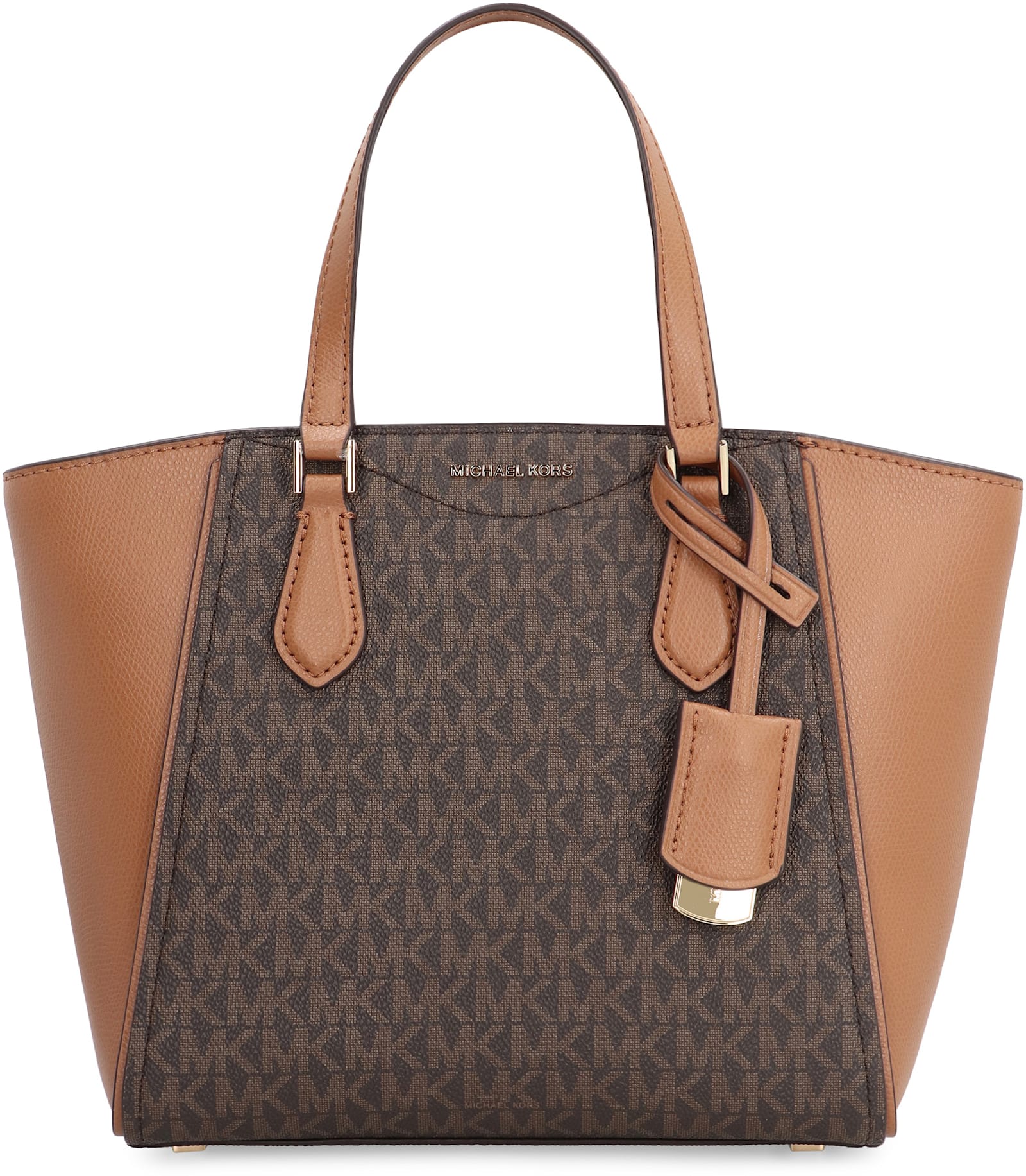 Shop Michael Michael Kors Taryn Coated Canvas Tote In Brown