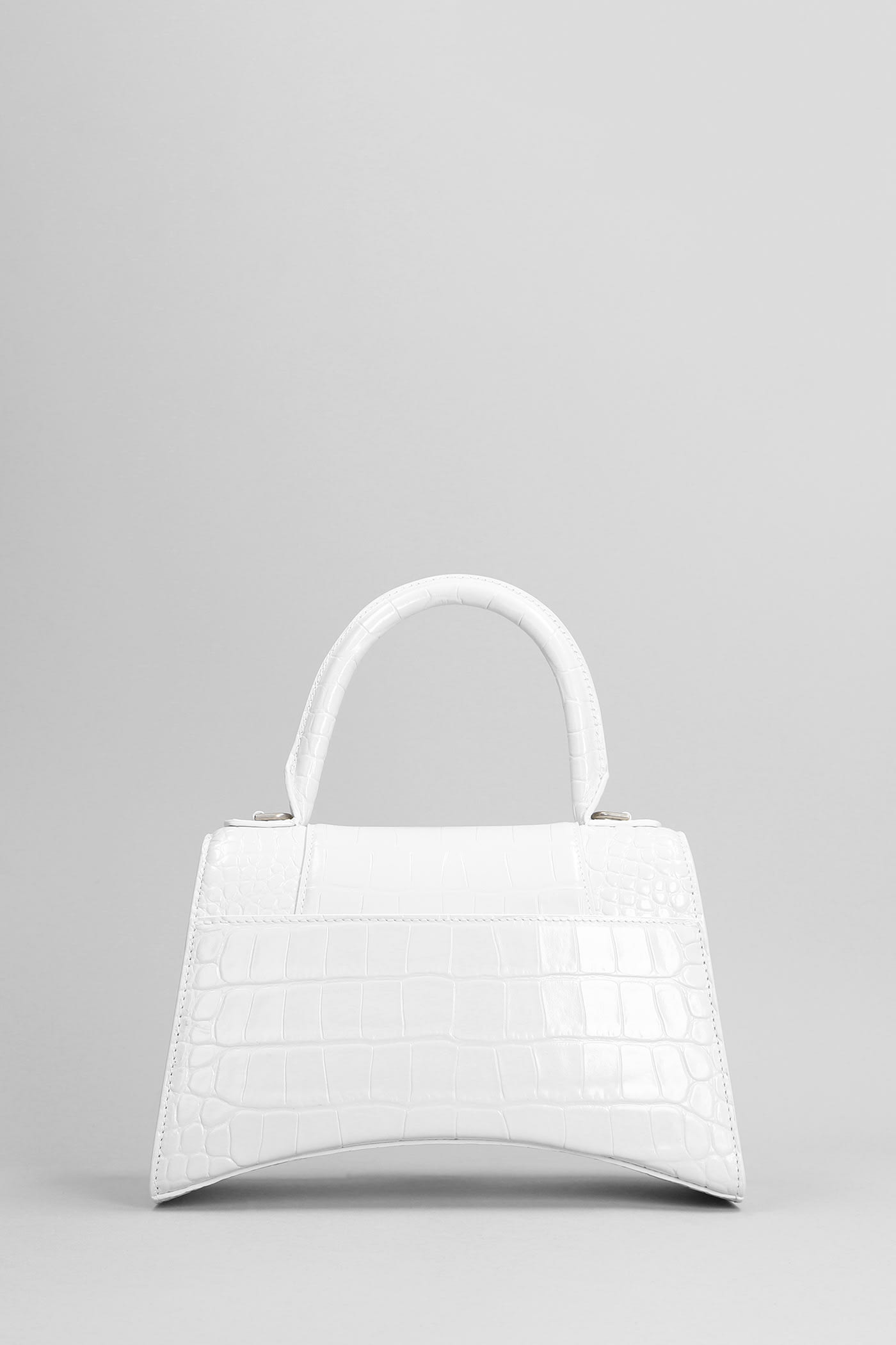 Shop Balenciaga Hourglass B Shoulder Bag In White Leather