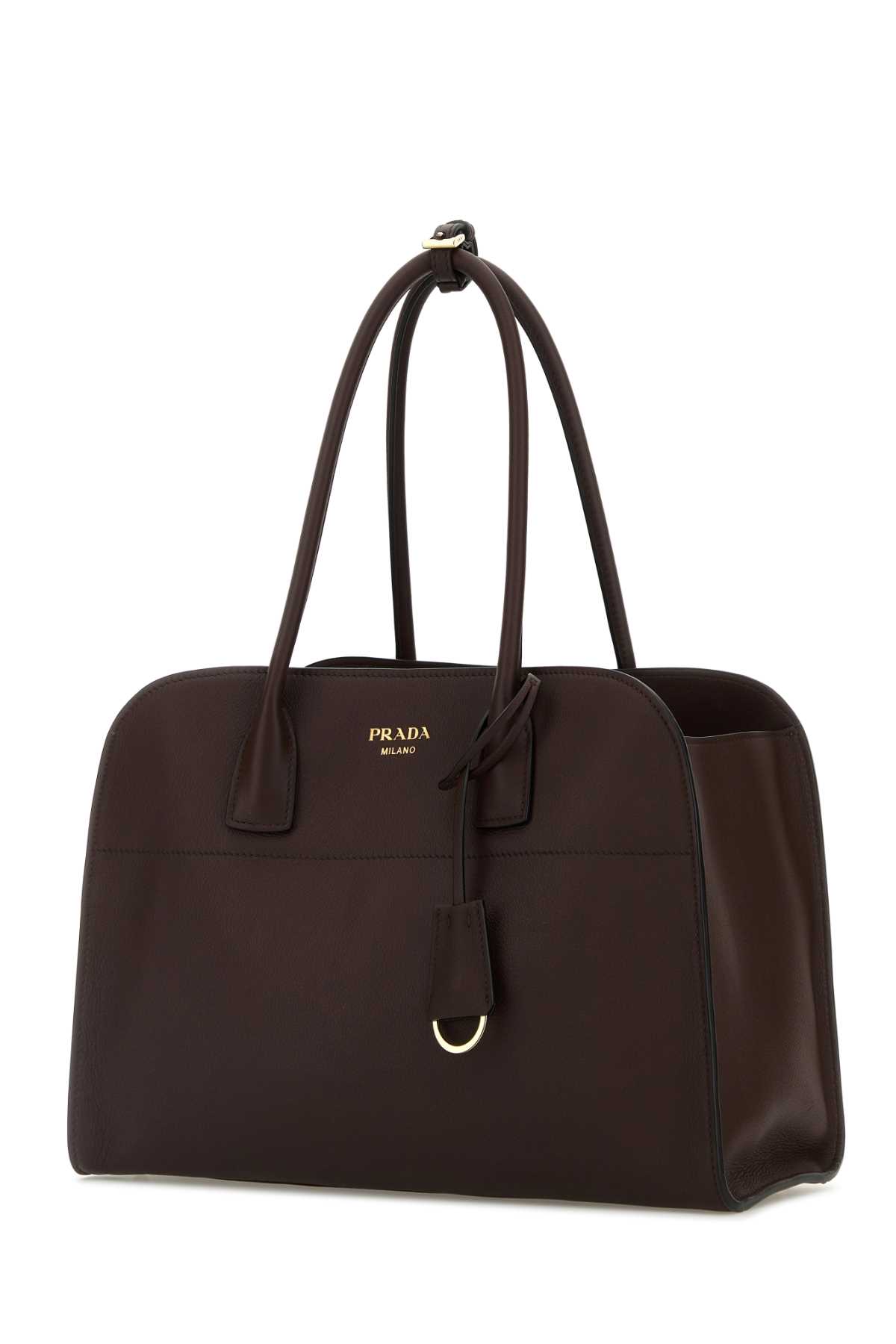 Prada Aubergine Leather Medium Shopping Bag