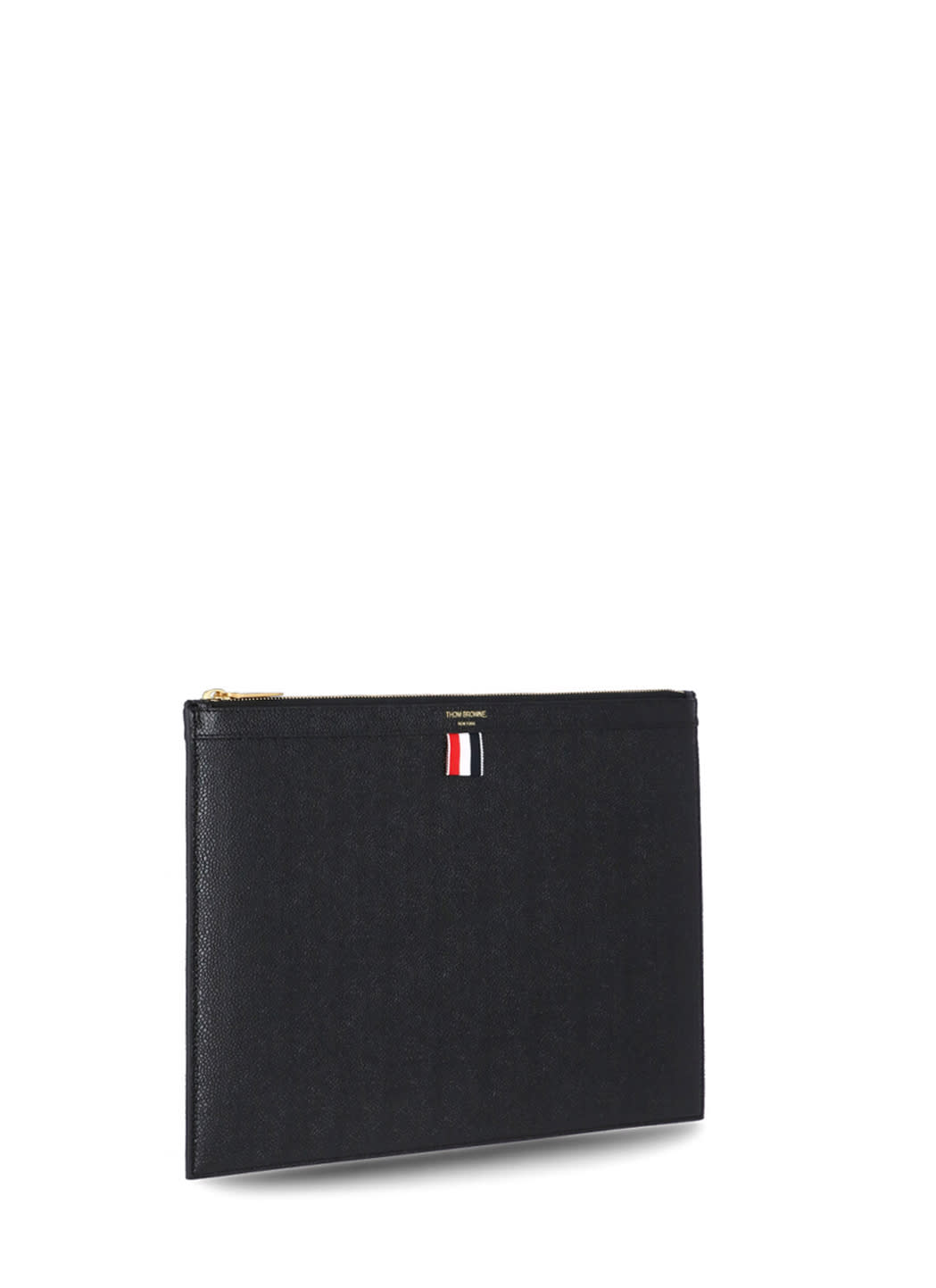 Thom Browne Small Zipper Tablet Holder In Black