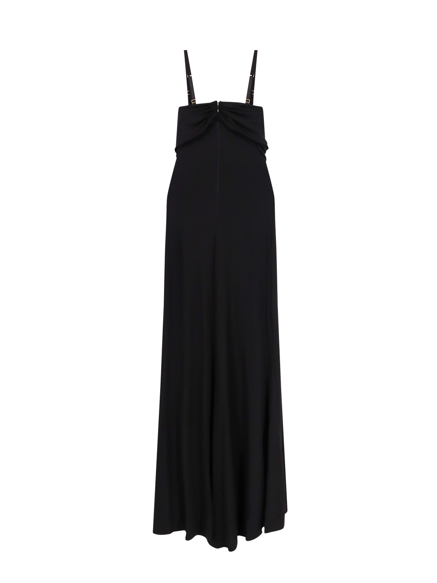 Elisabetta Franchi Red Carpet Stretch Viscose Long Dress In Black