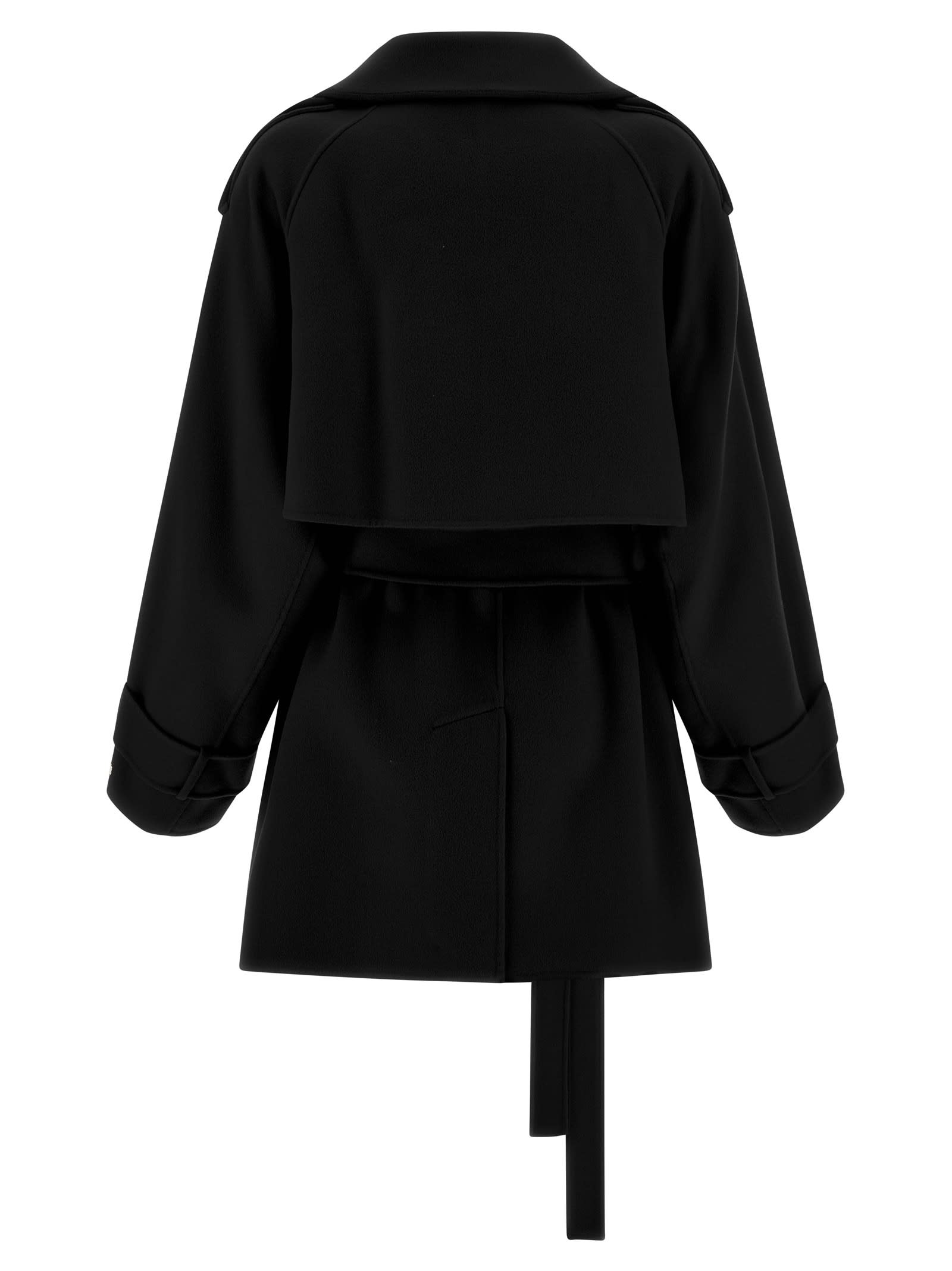 Sportmax Bouquet1234 Trench Coat In Black
