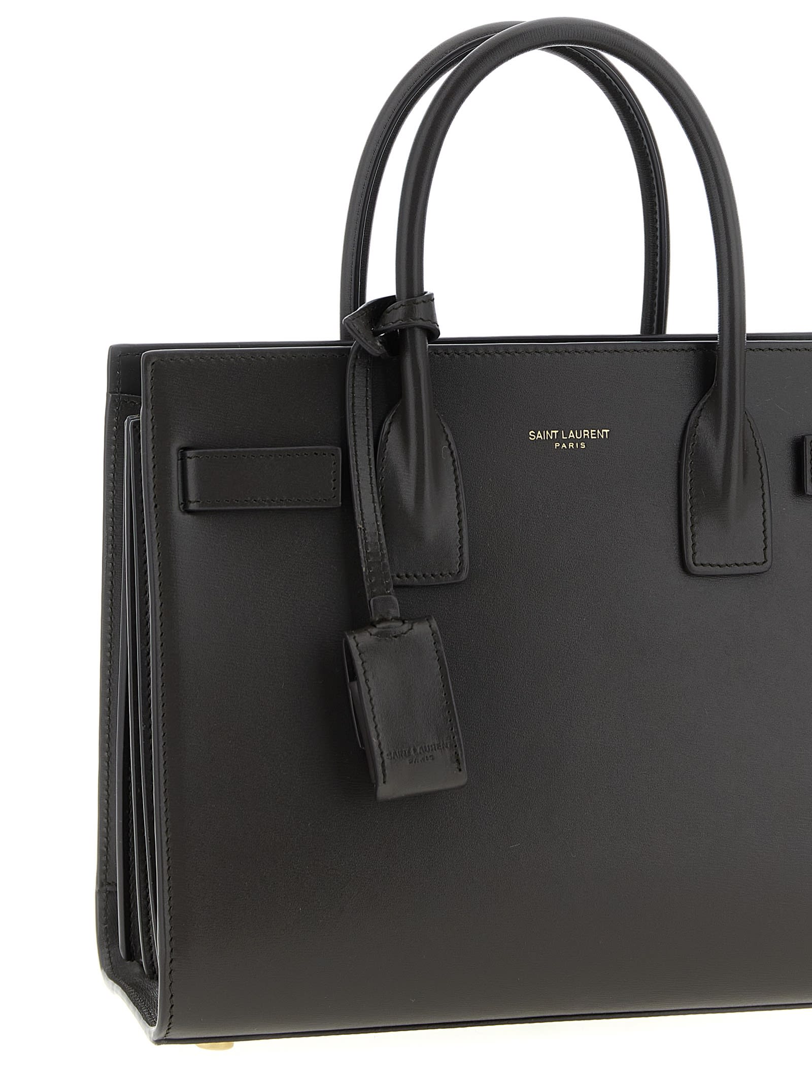 Saint Laurent Sac De Jour Baby In Smooth Leather Bags In Gray
