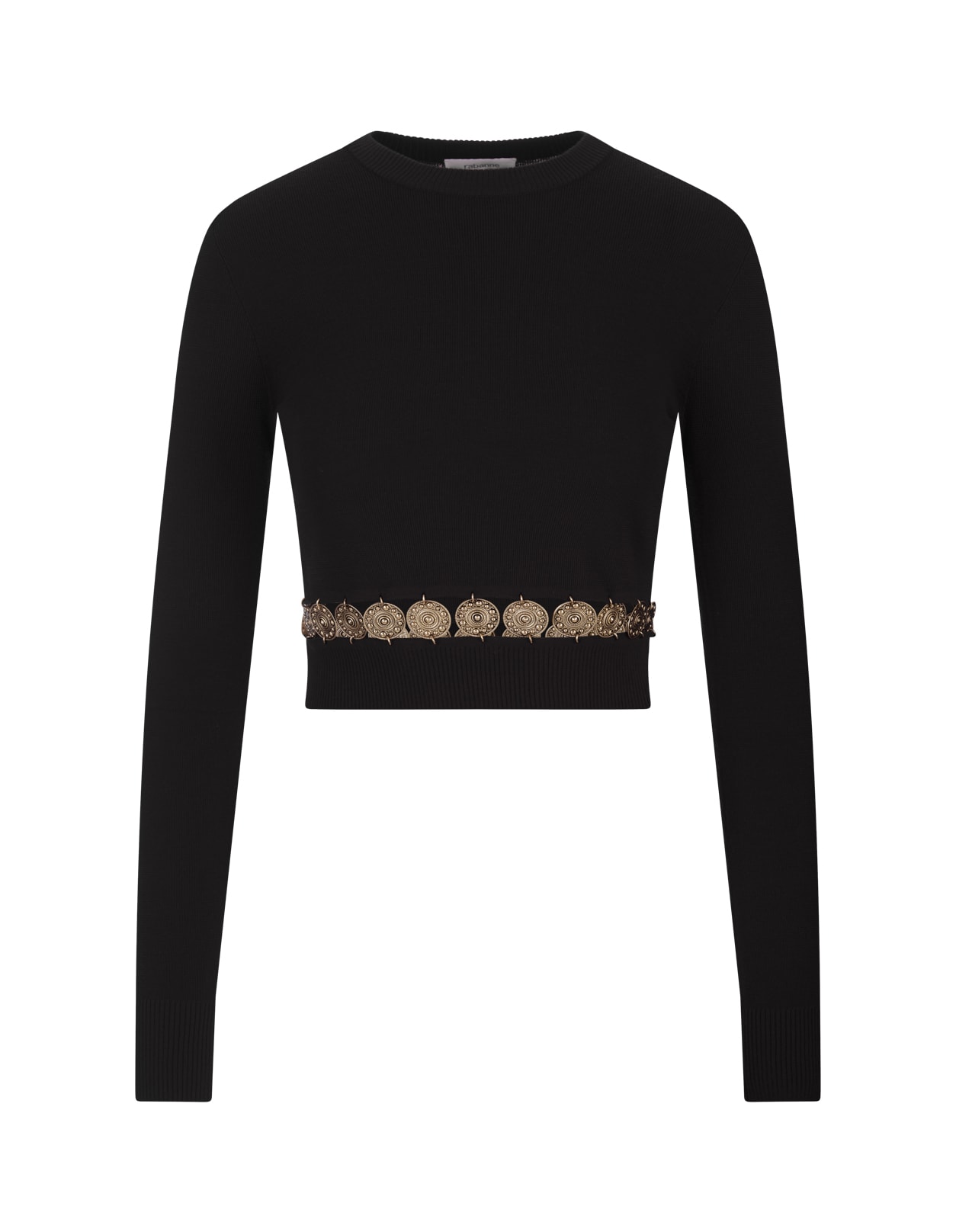 Paco Rabanne Black Short Pullover With Belt Detail