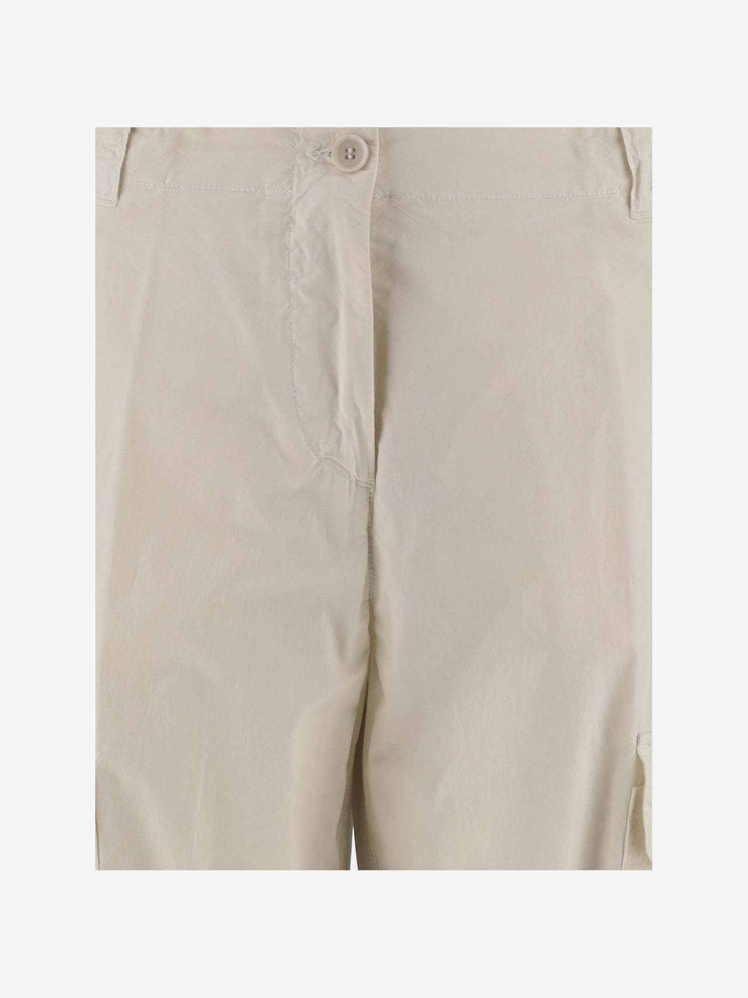 Shop Aspesi Cotton Cargo Pants In Natural