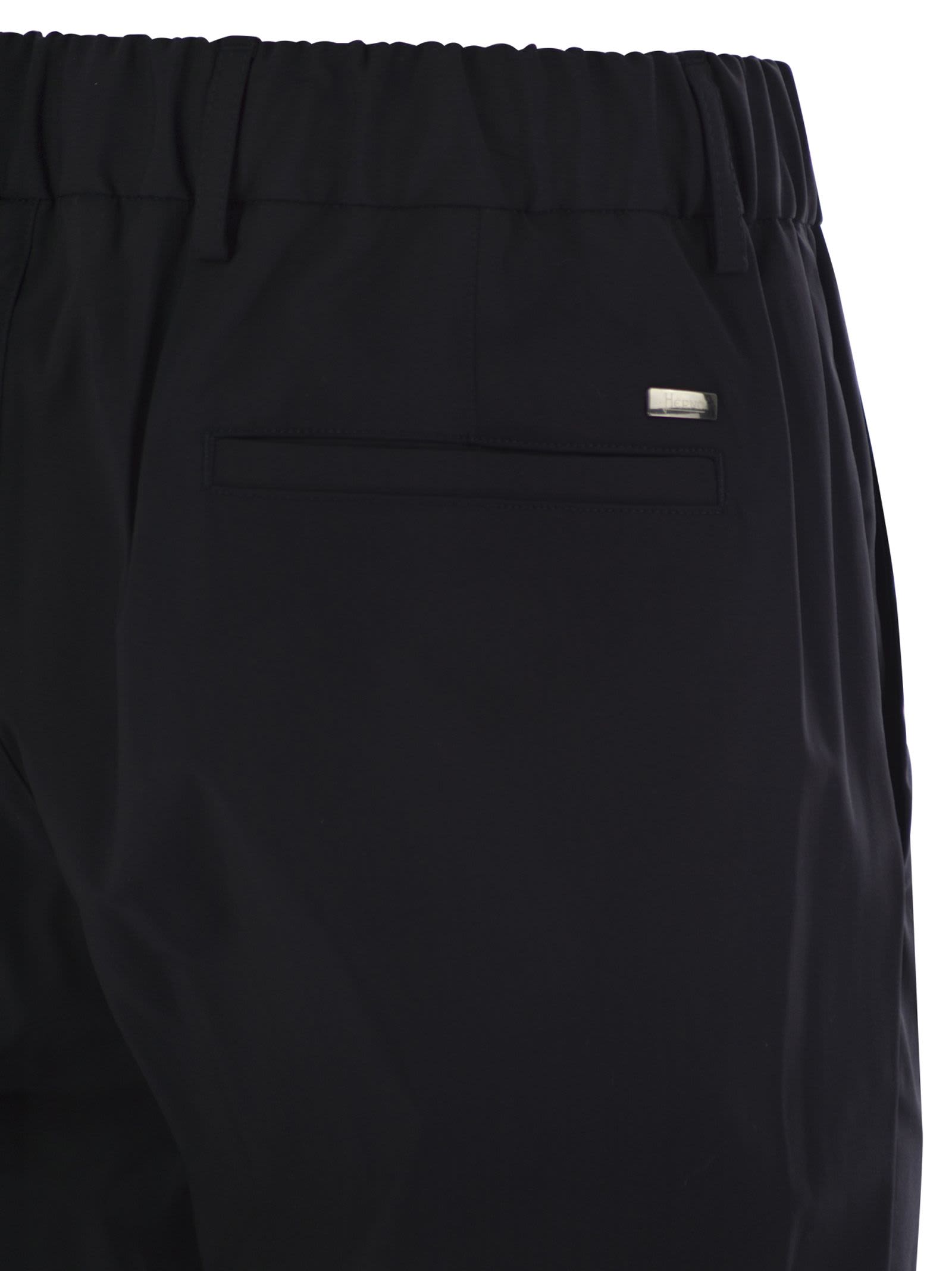 Herno Tech Wool Trousers In Blue