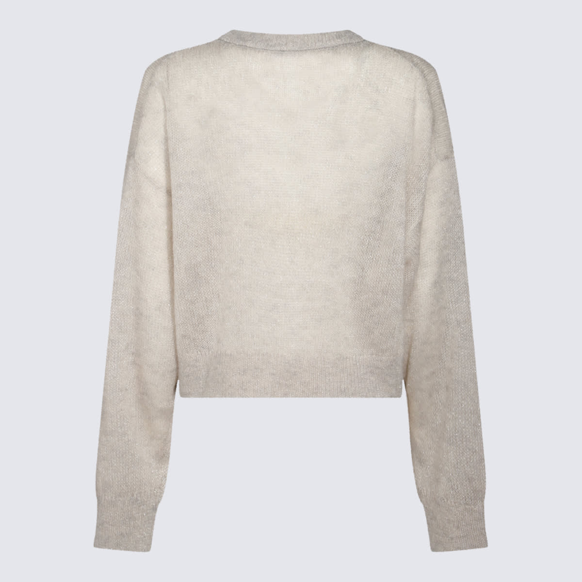 Shop Brunello Cucinelli Grey Wool Knitwear In Ghiaia