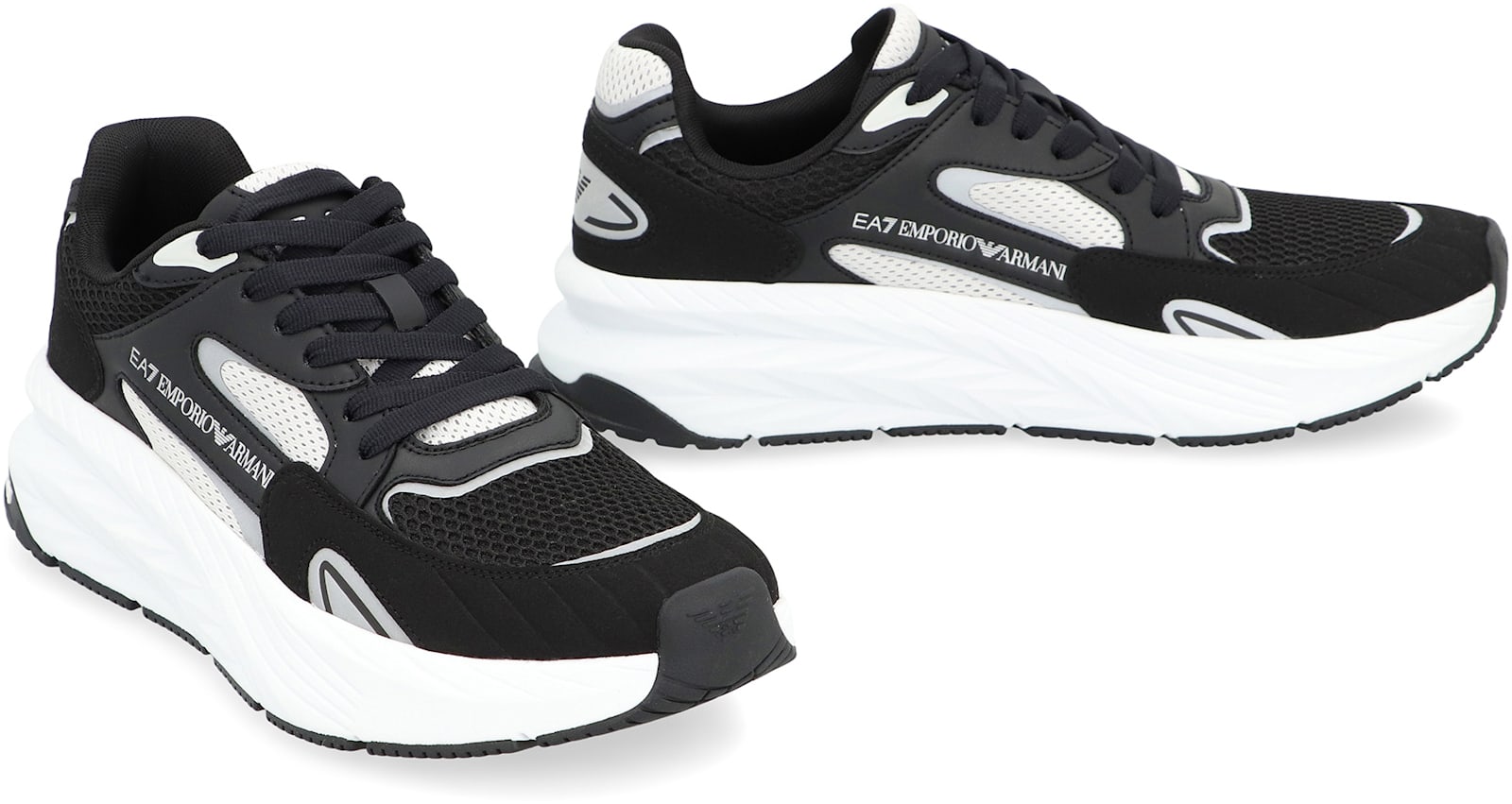 Ea7 Crusher Distance Sonic Mix Sneakers In Black