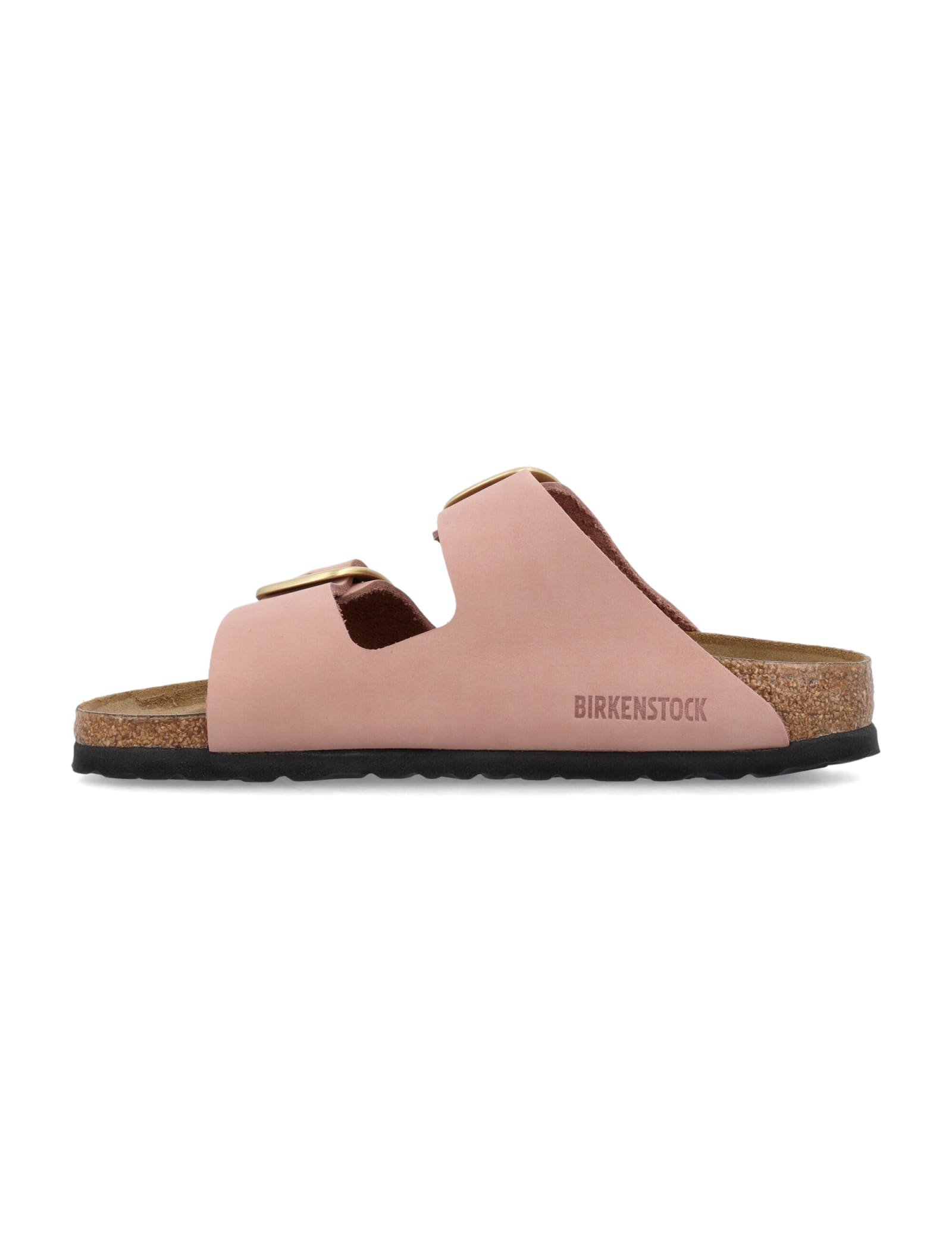 Birkenstock Arizona Leather Dual-buckle Slide Sandals In Old Rose