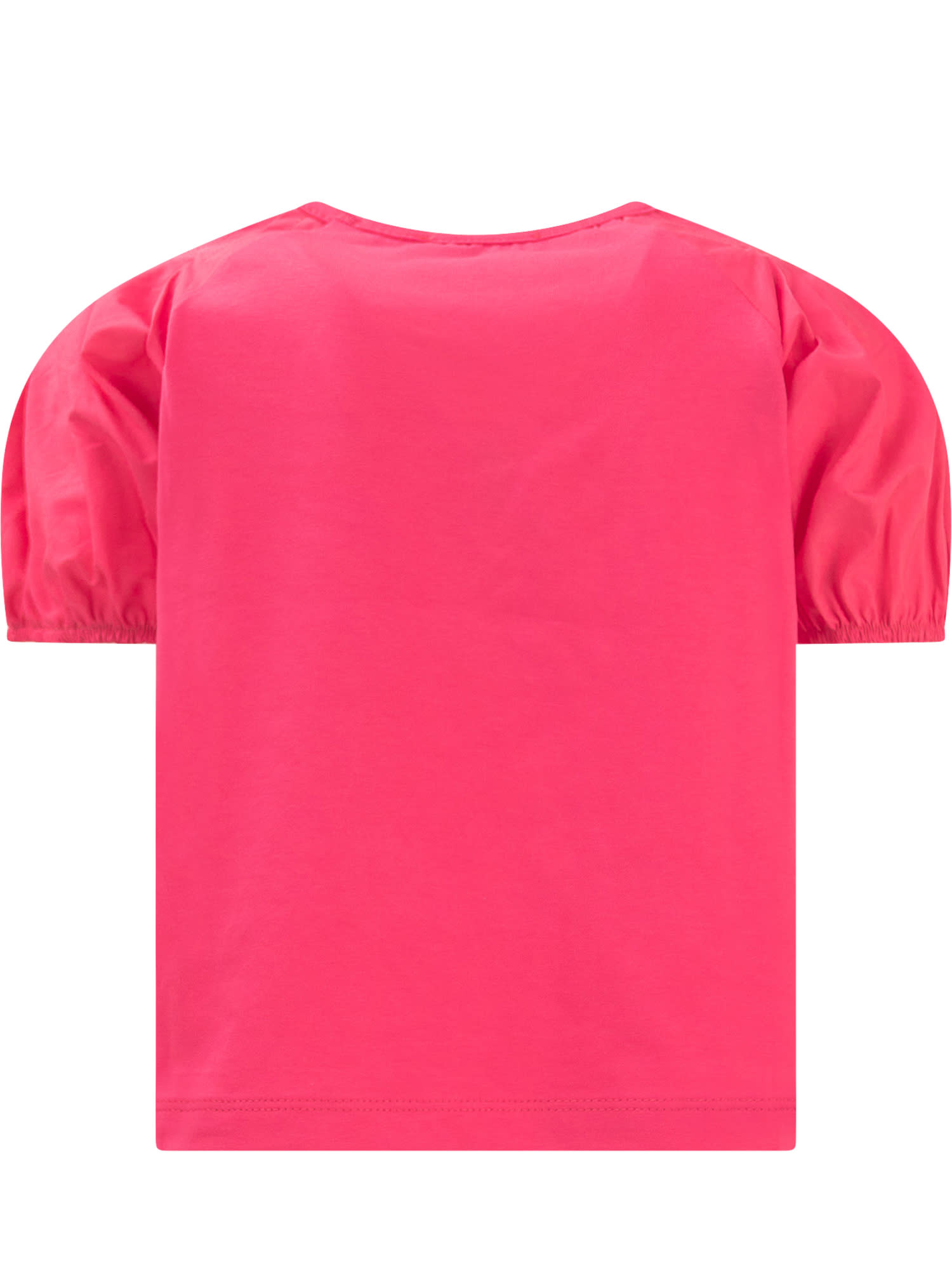 Shop Monnalisa T-shirt With Rhinestones In Rosa Peach