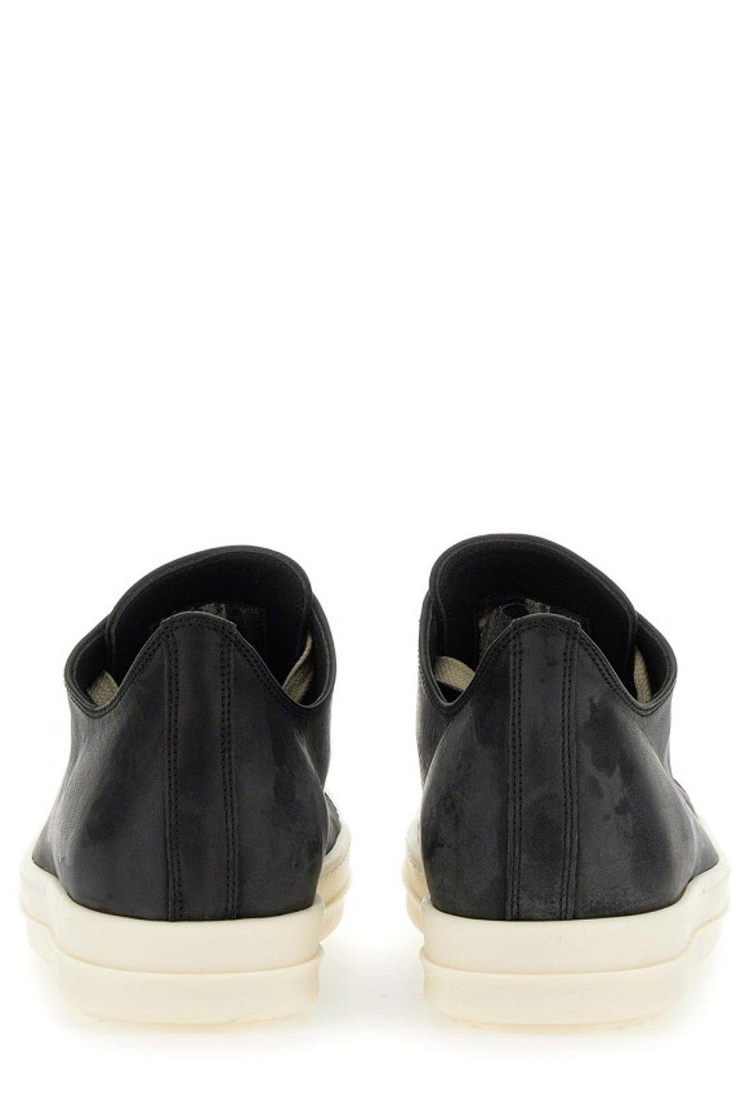 Shop Rick Owens Round-toe Lace-up Sneakers In Nero