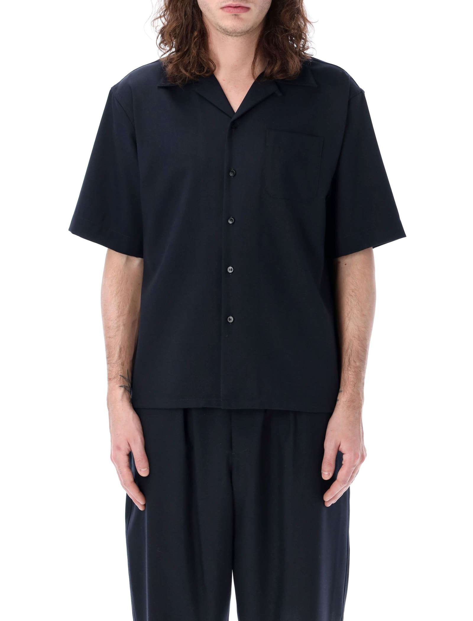 Shop Marni Bowling Tropical Shirt In Blu Black