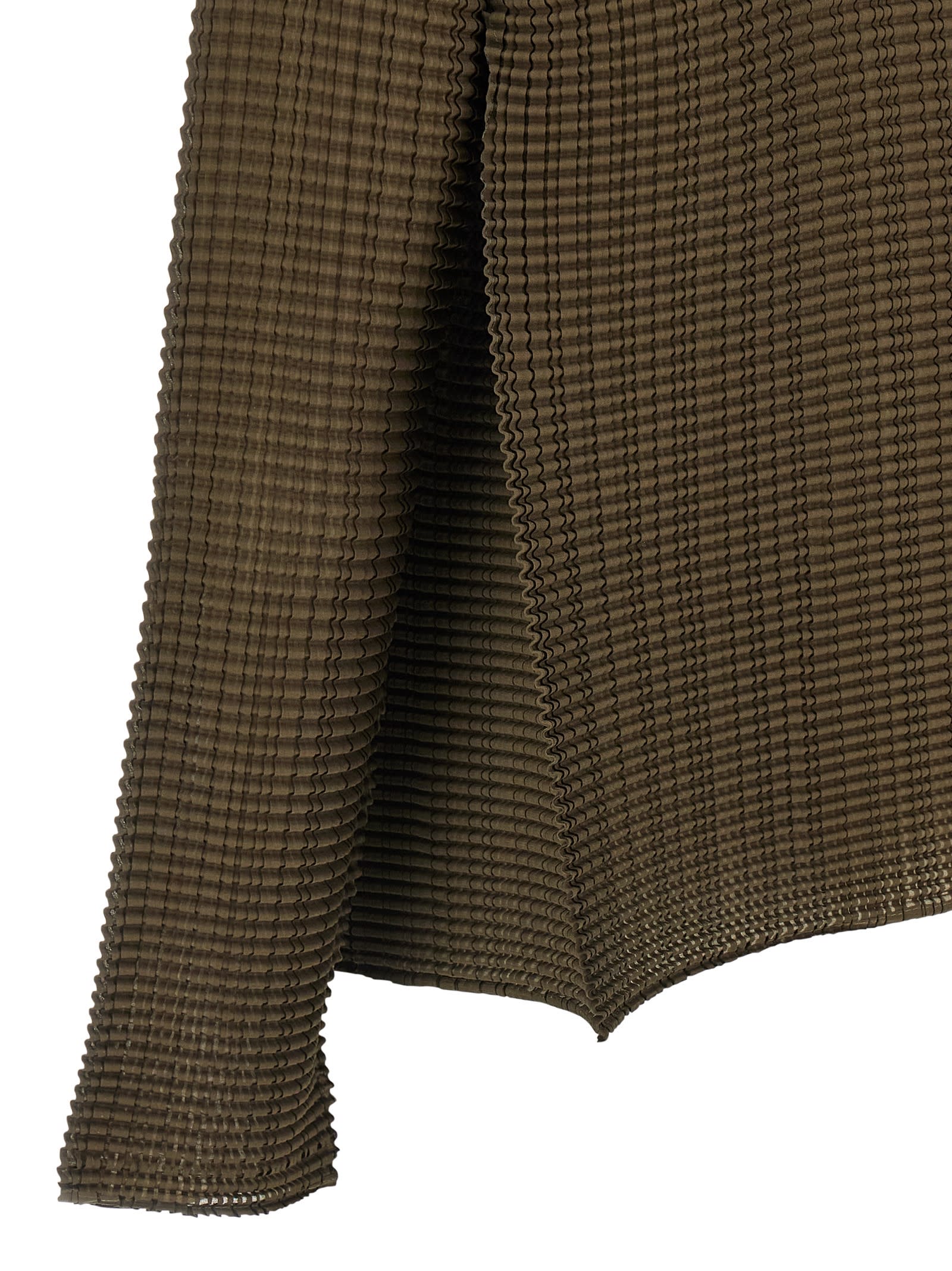 Issey Miyake Wooly Pleats-58 Cardigan In Green