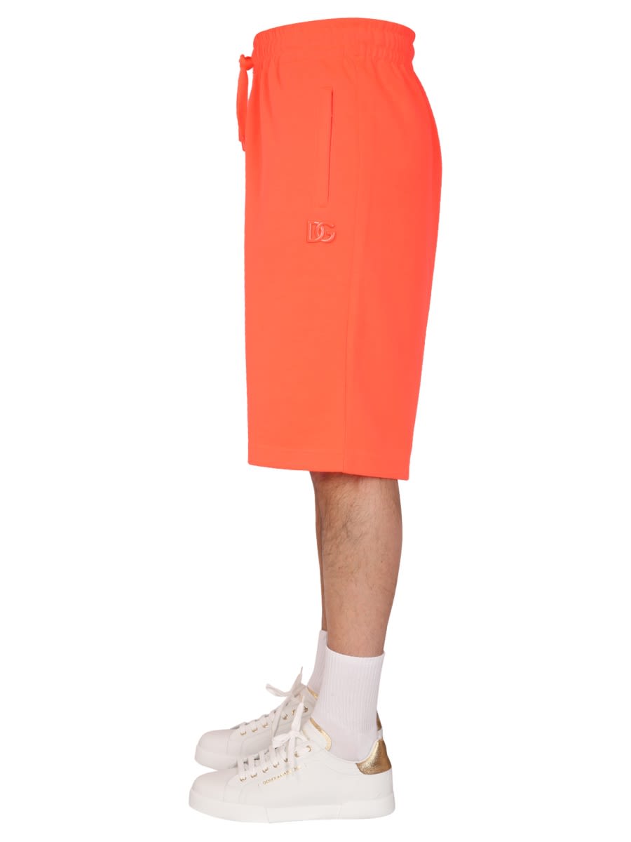 Shop Dolce & Gabbana Jogging Bermuda In Orange